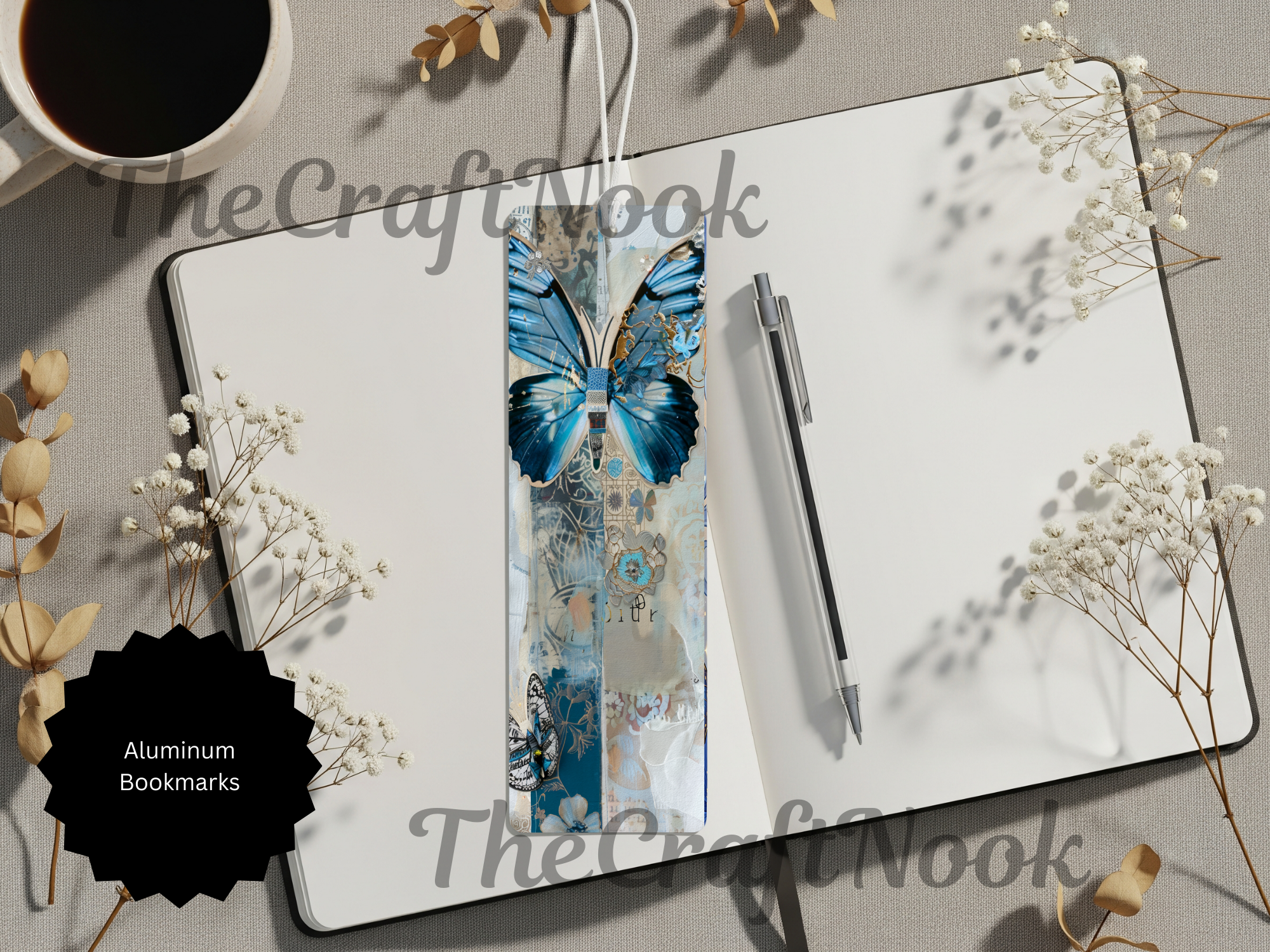 Butterfly Bookmarks - Handcrafted Aluminum Metal with Beads & Glitter