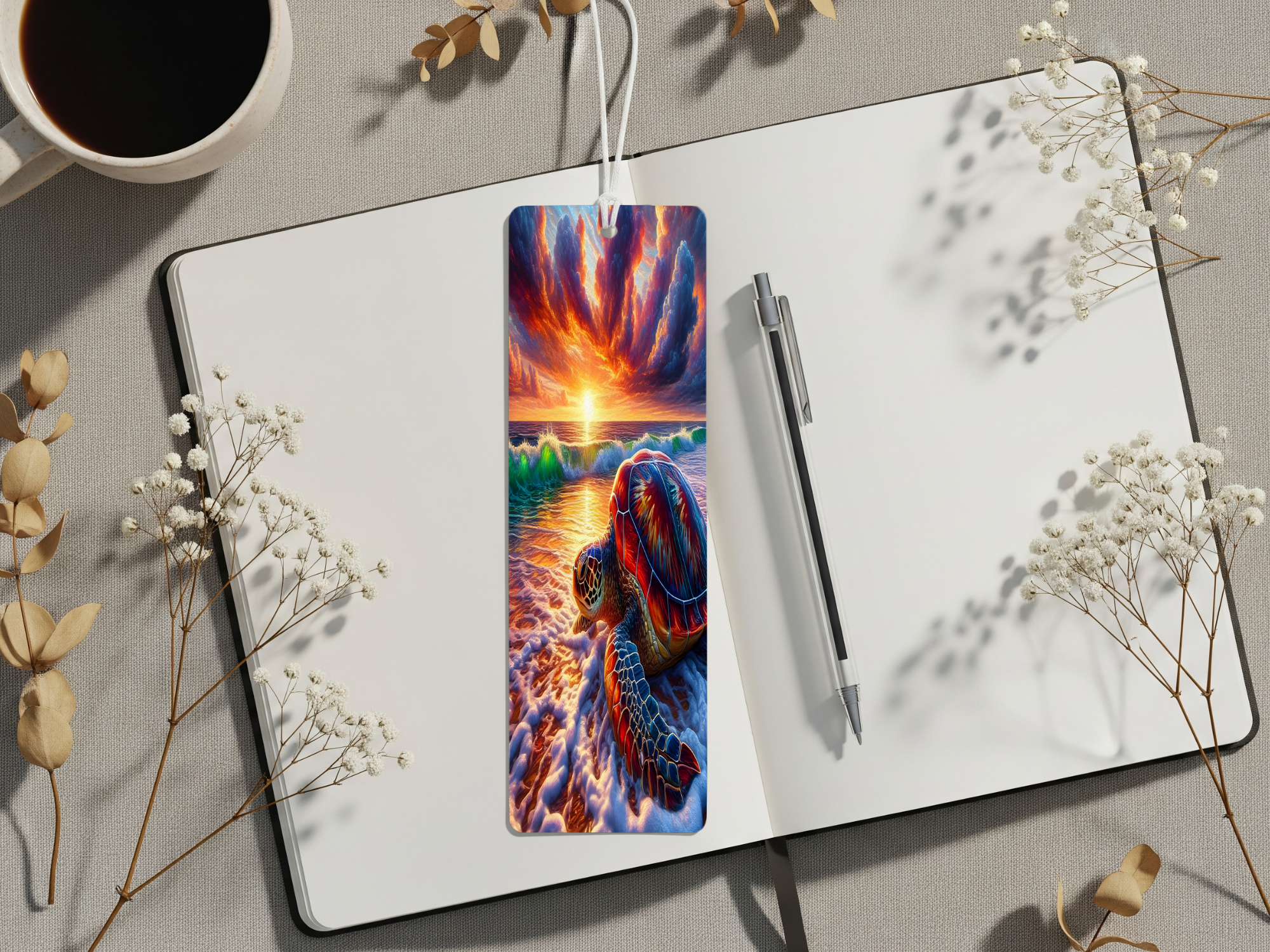 Aluminum Metal Bookmarks, Sea Turtle Images Bring a splash of the sea to every page