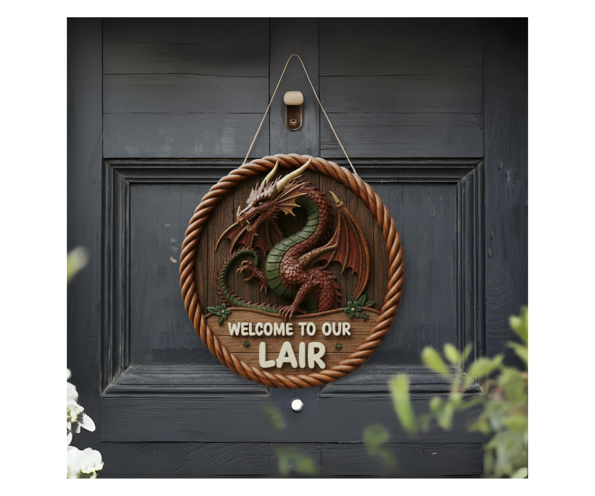 Enter the Dragon’s Lair Welcome Sign