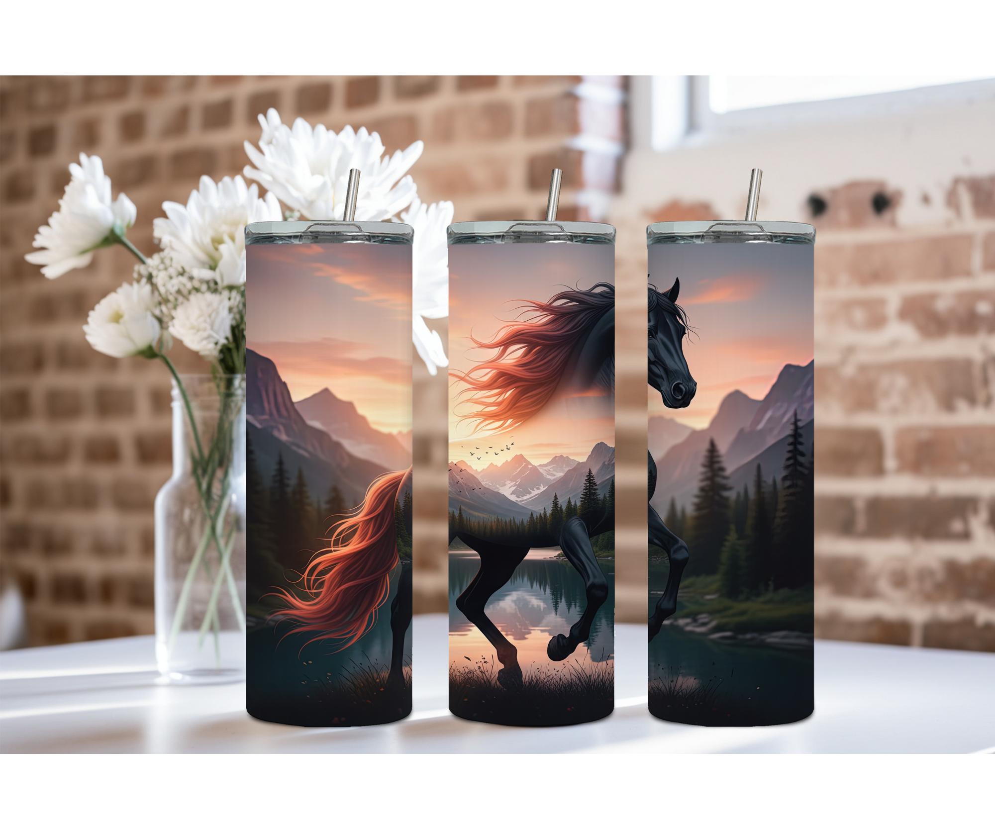 Horse Stainless Steel Tumblers and mugs Multiple Sizes and Images Available