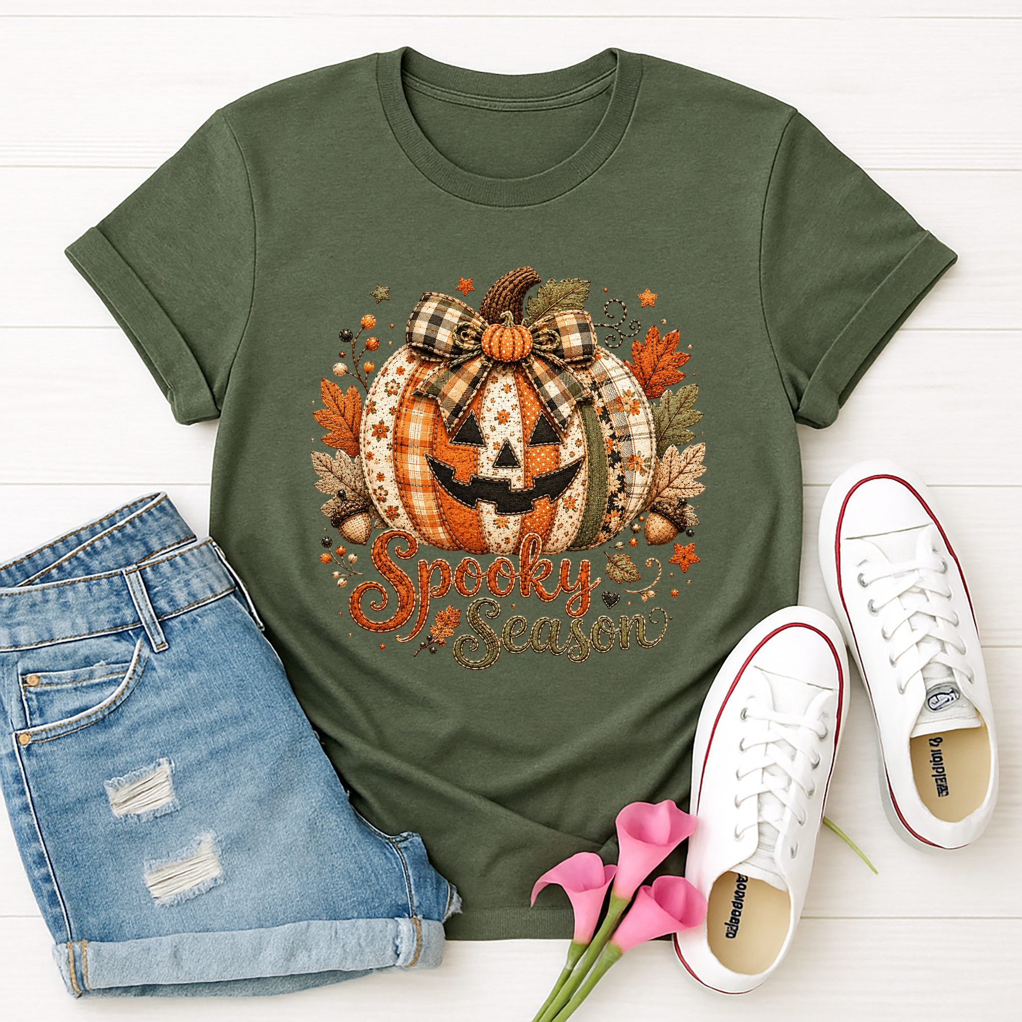 Spooky Season Patchwork T-Shirt