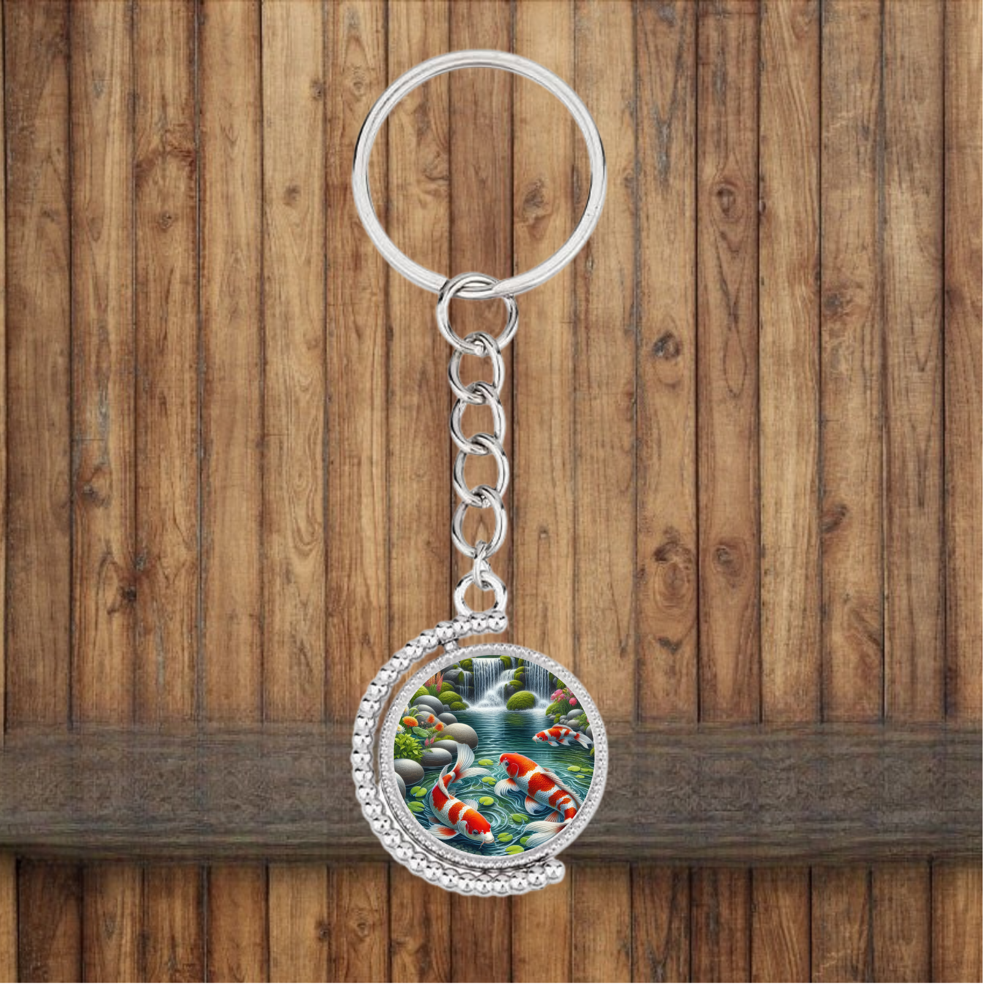Bezel Koi Fish Keychain