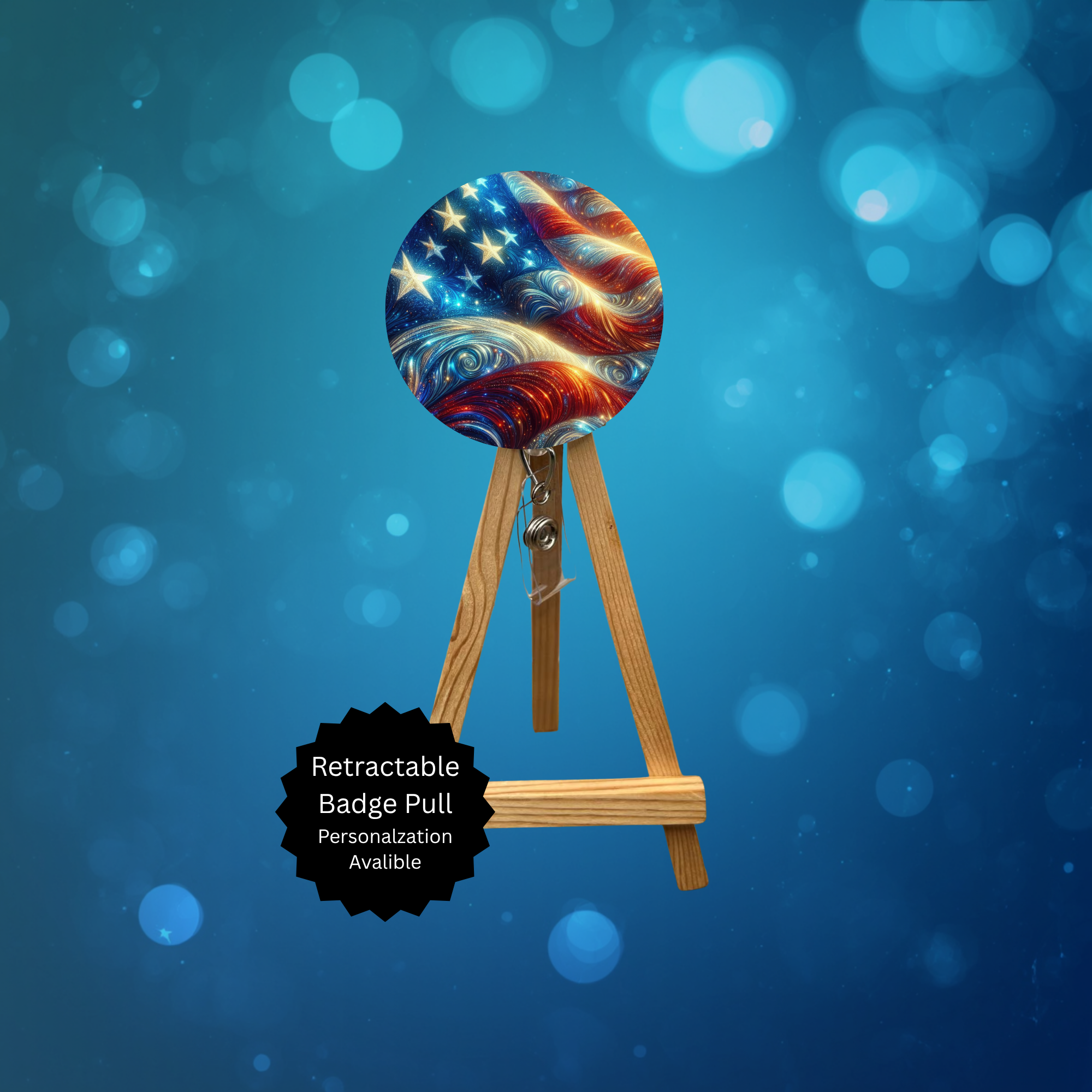 4th of July badge Pull