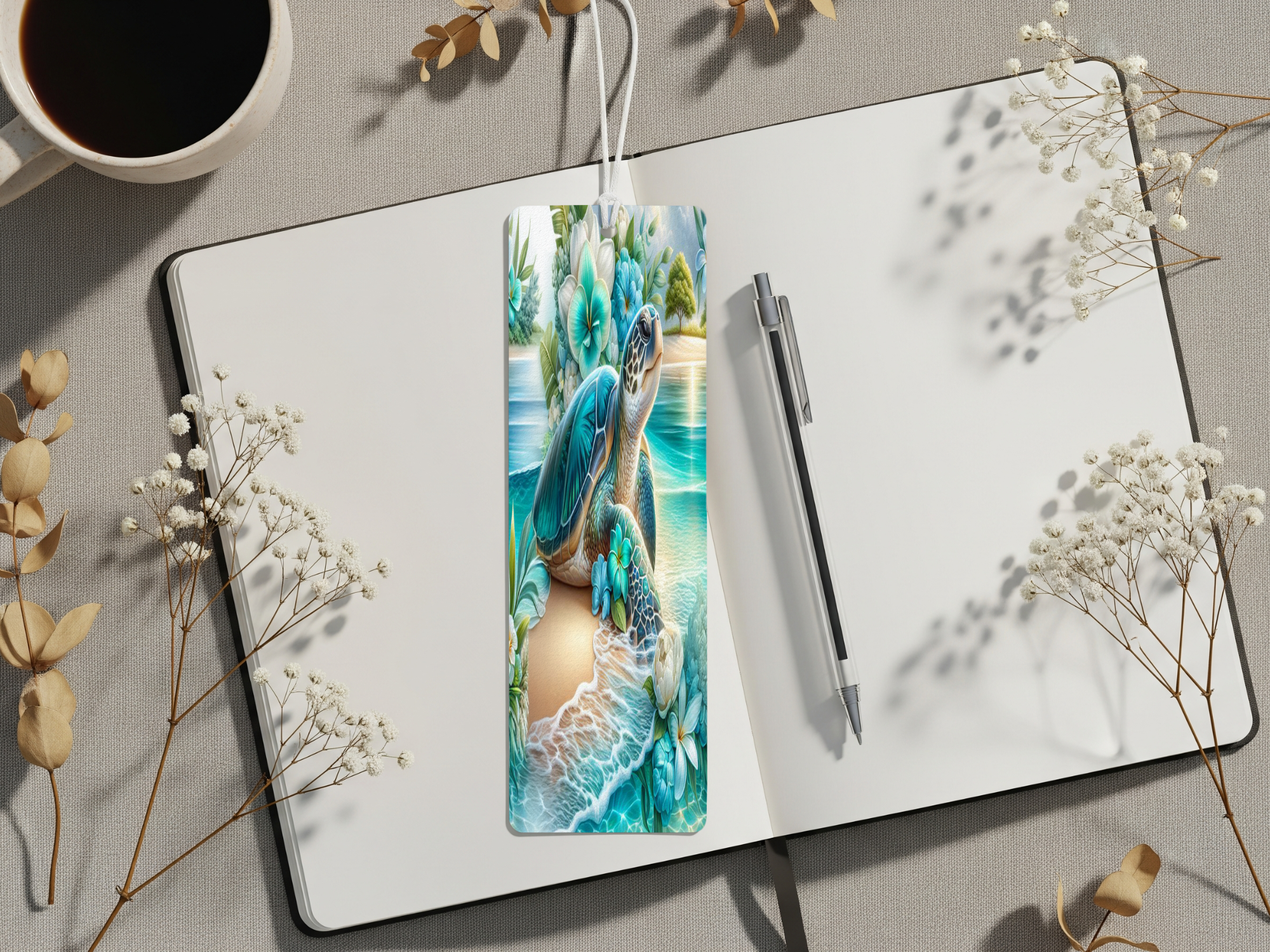 Aluminum Metal Bookmarks, Sea Turtle Images Bring a splash of the sea to every page
