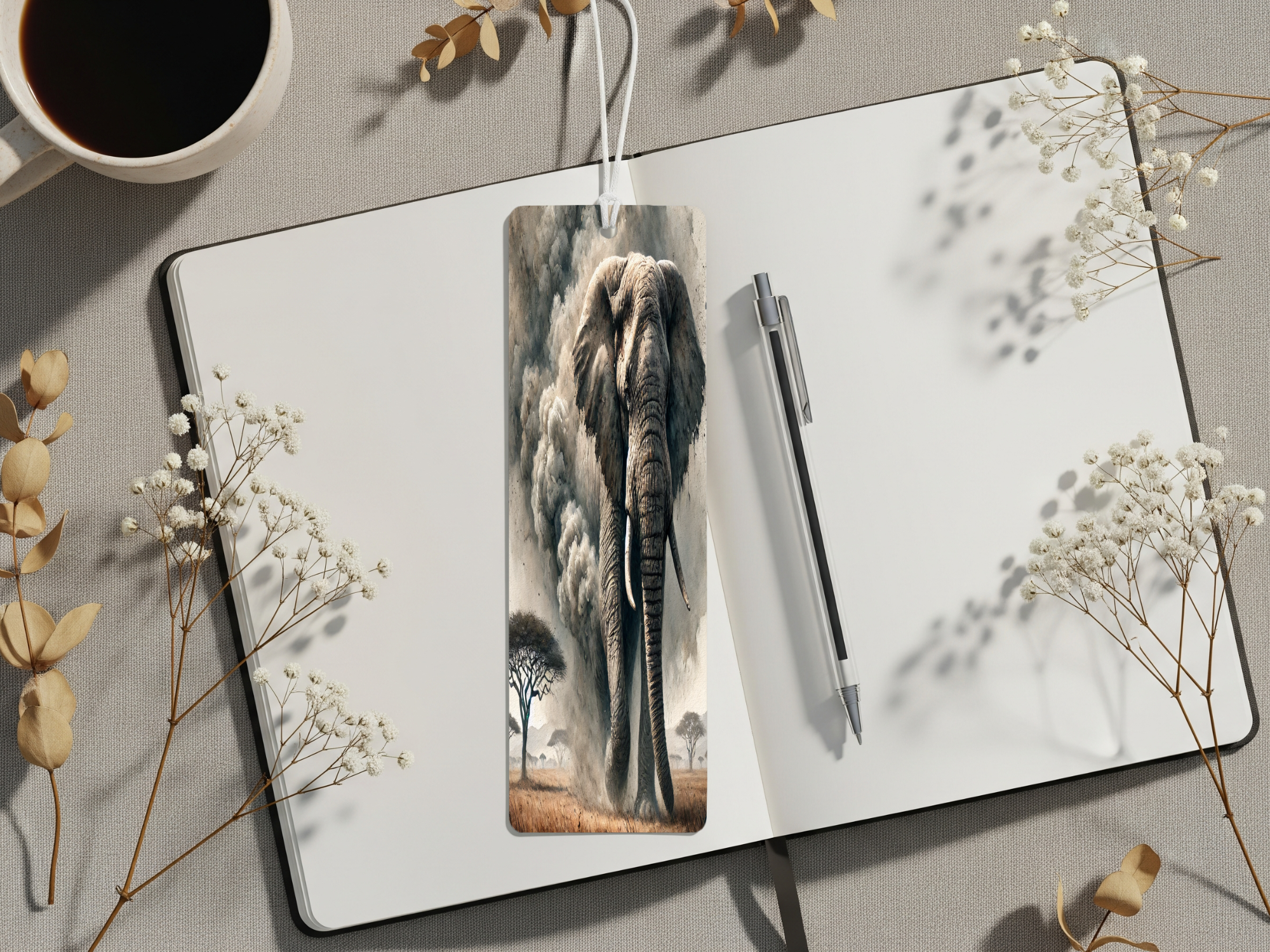 Aluminum Metal Bookmarks, Elephant Images