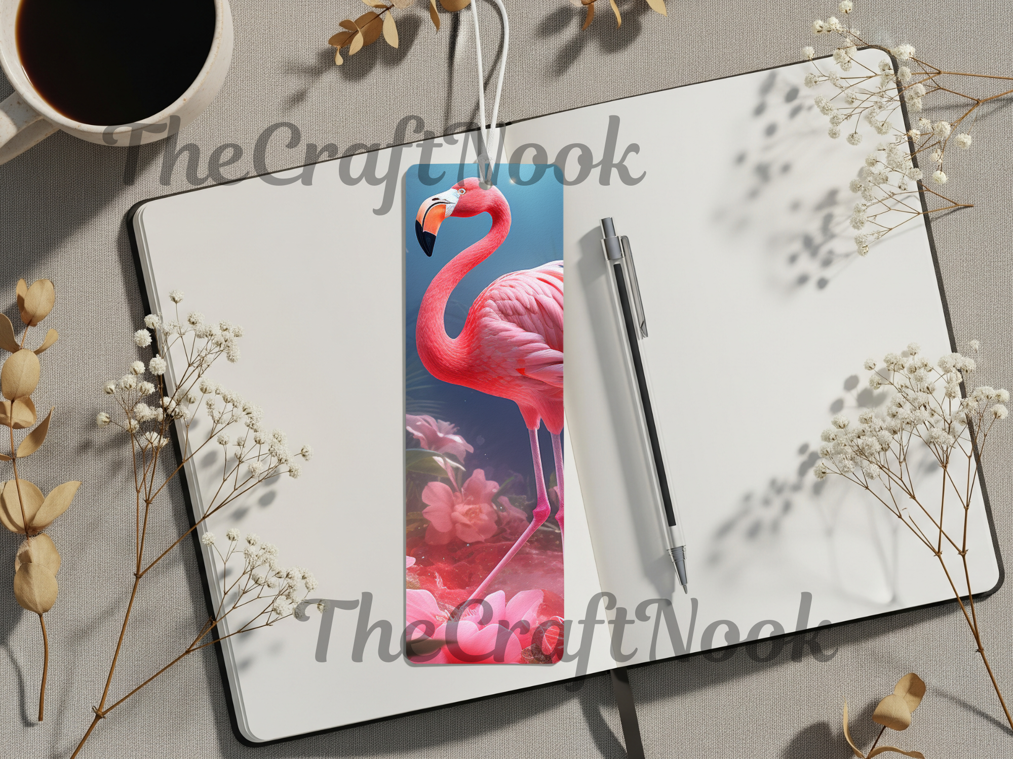 Tropical Whimsy Flamingo Aluminum Metal Bookmarks