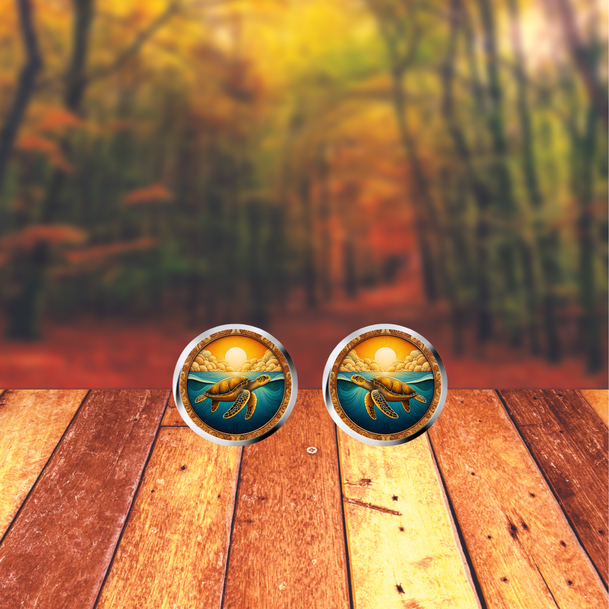 Sea Turtle Stud or Dangle Earrings — Choose Your Style & Design