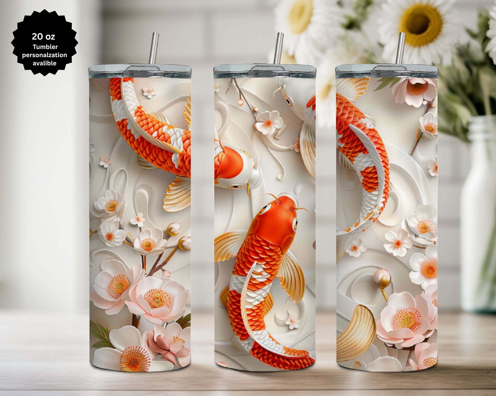 Koi Fish 20 Oz Tumblers