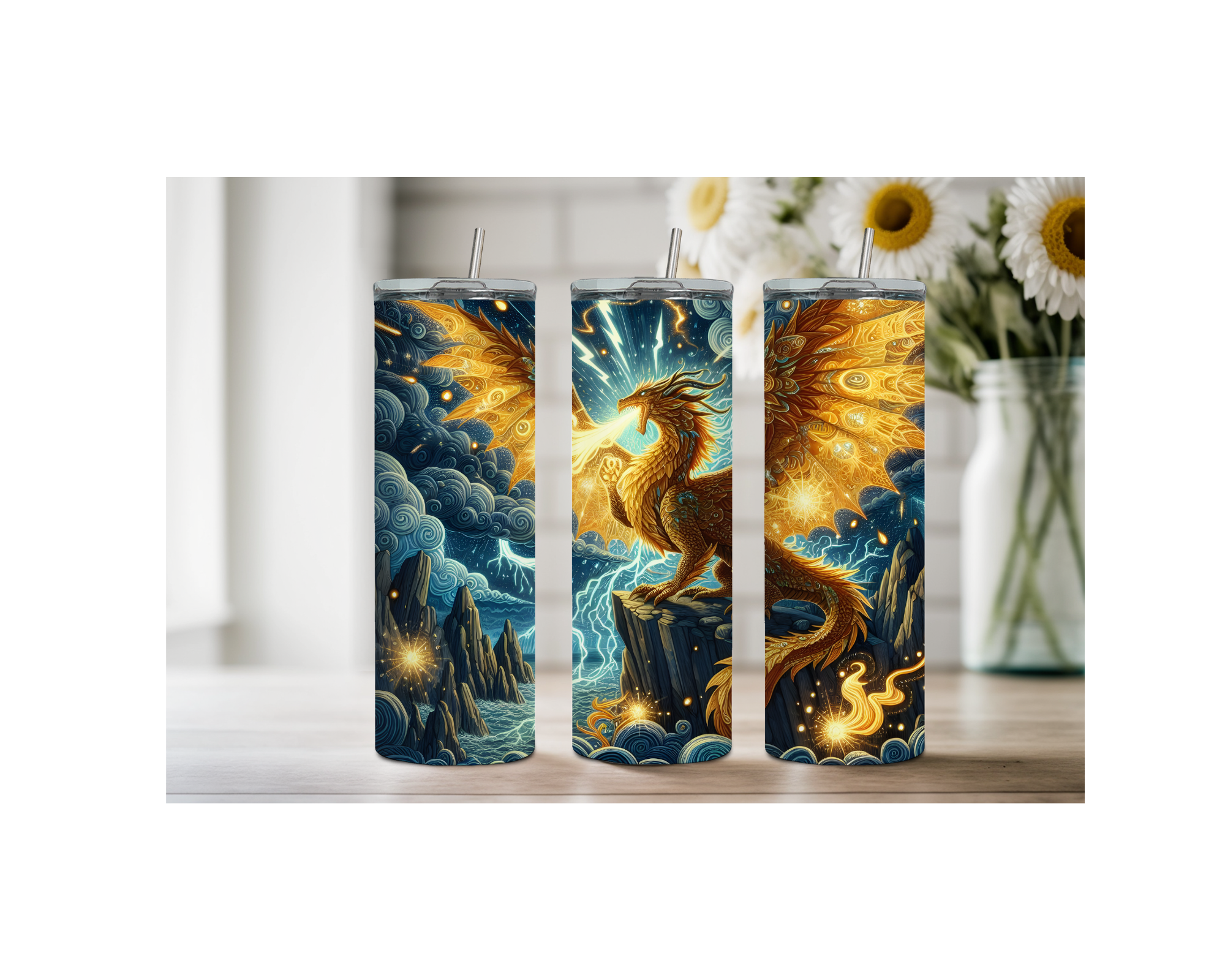 Mystic Scales Dragon Stainless Tumbler. Multiple Sizes and Images Available.