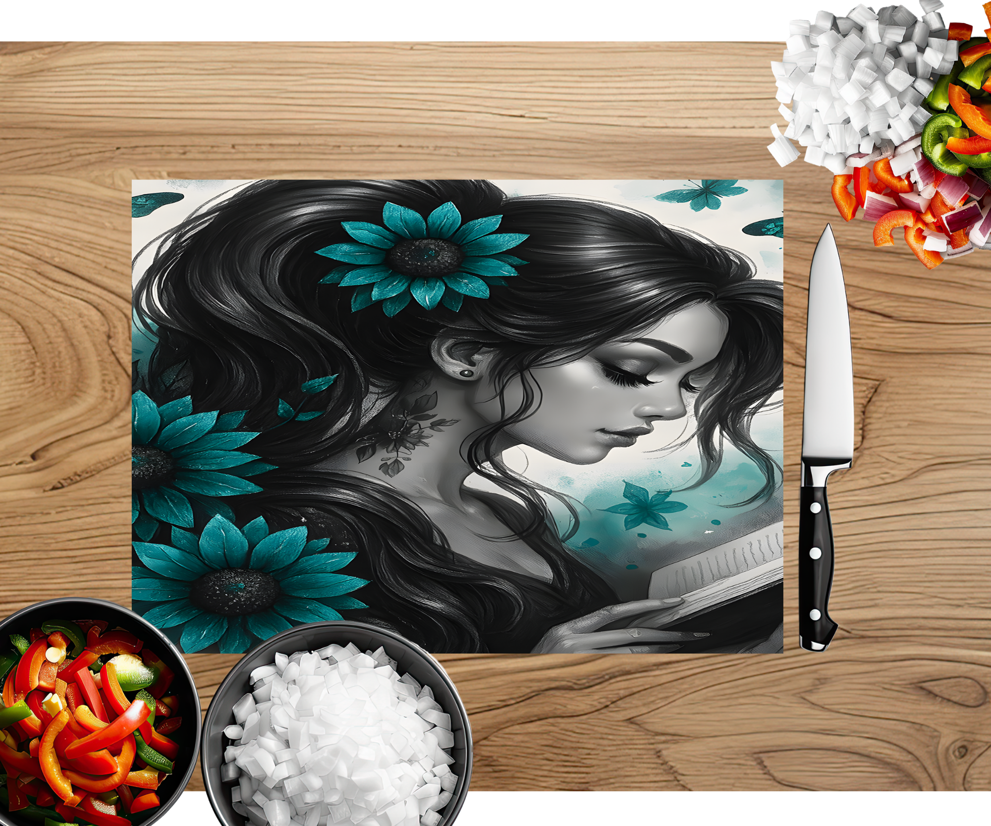 Chapter & Chop Book‑Themed Cutting Board