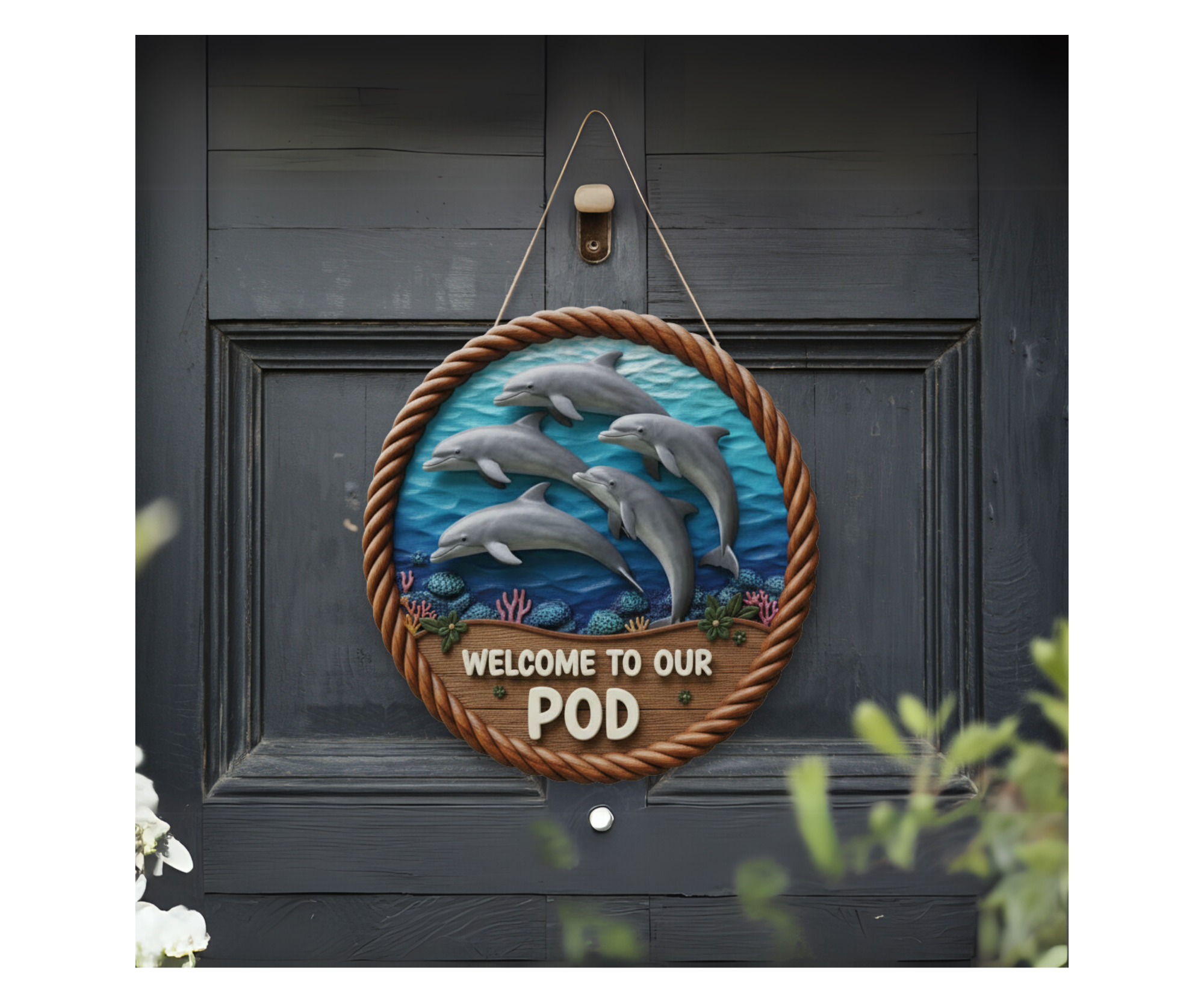 Make a Splash Dolphin Door Signs, Multiple images options.
