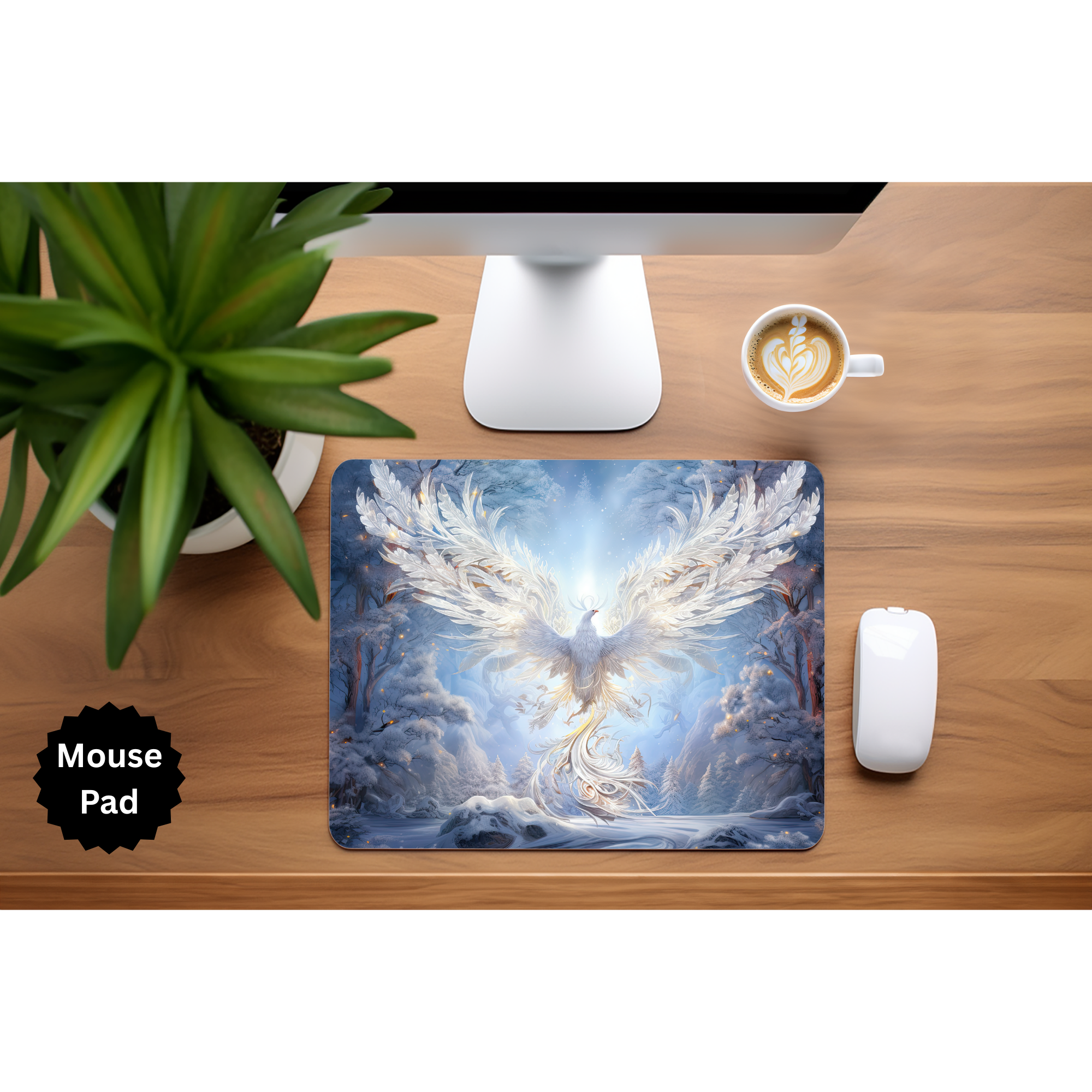Phoenix Mouse Pad - Mythical Fire Bird Desk Accessory