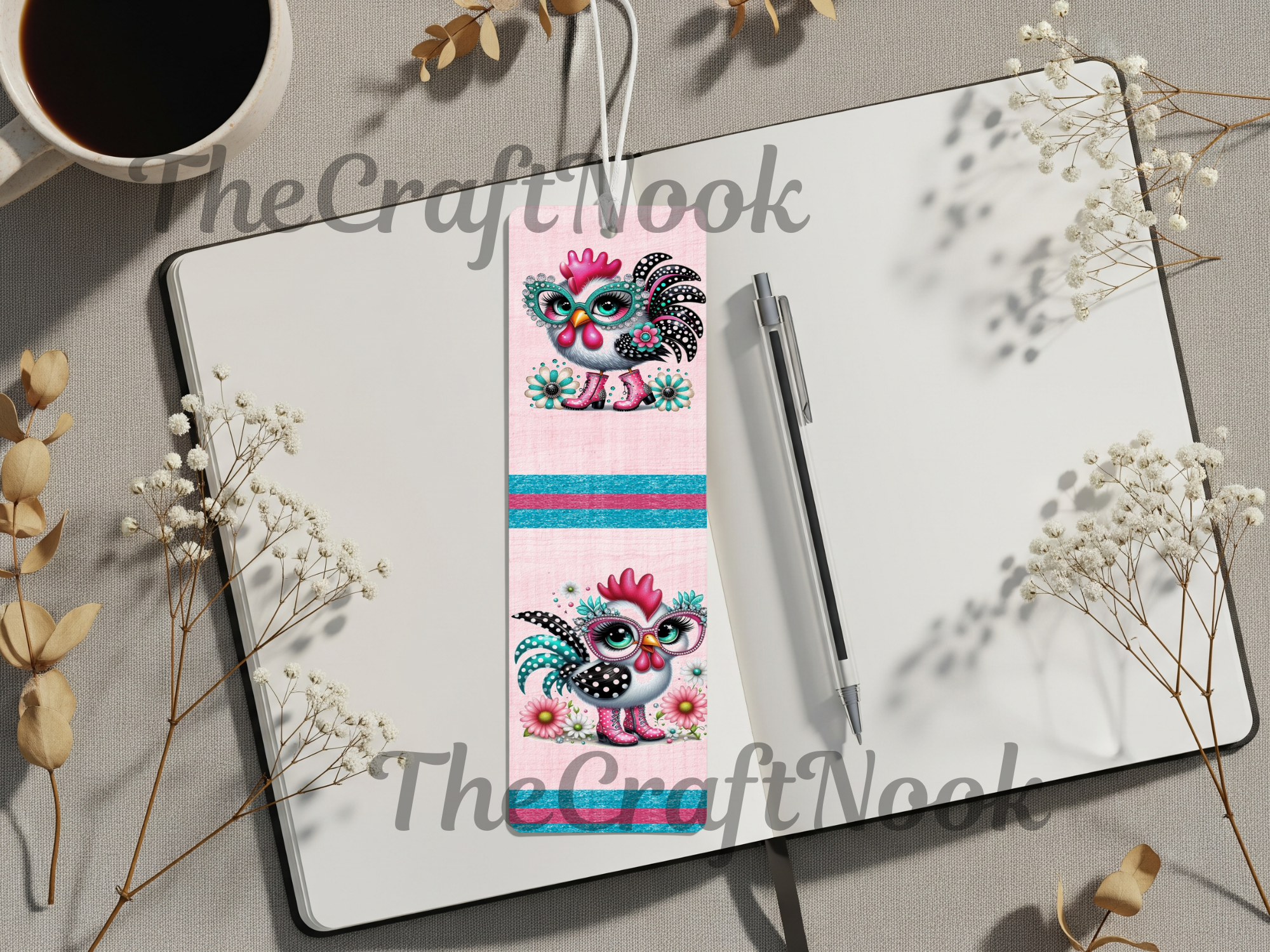 Aluminum Metal Bookmarks, Chicken Images