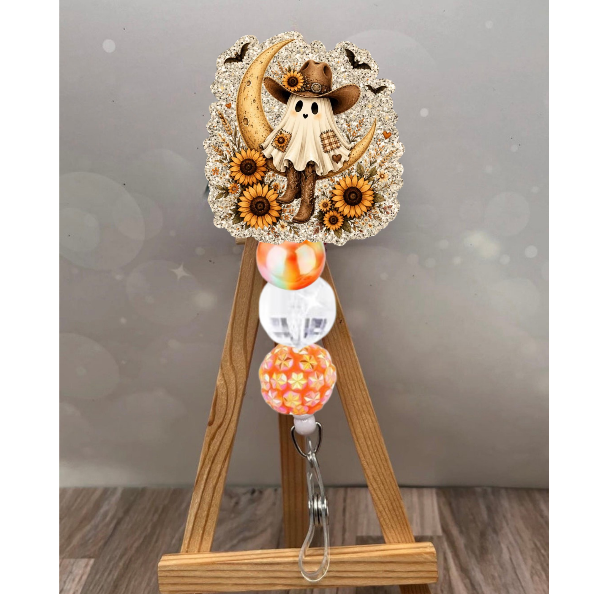 Rustic Boo Badge Pull