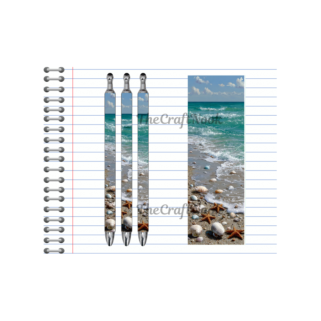 Refillable Pens, Beach Images multiple options and Images available. Beach vibes in every stroke.