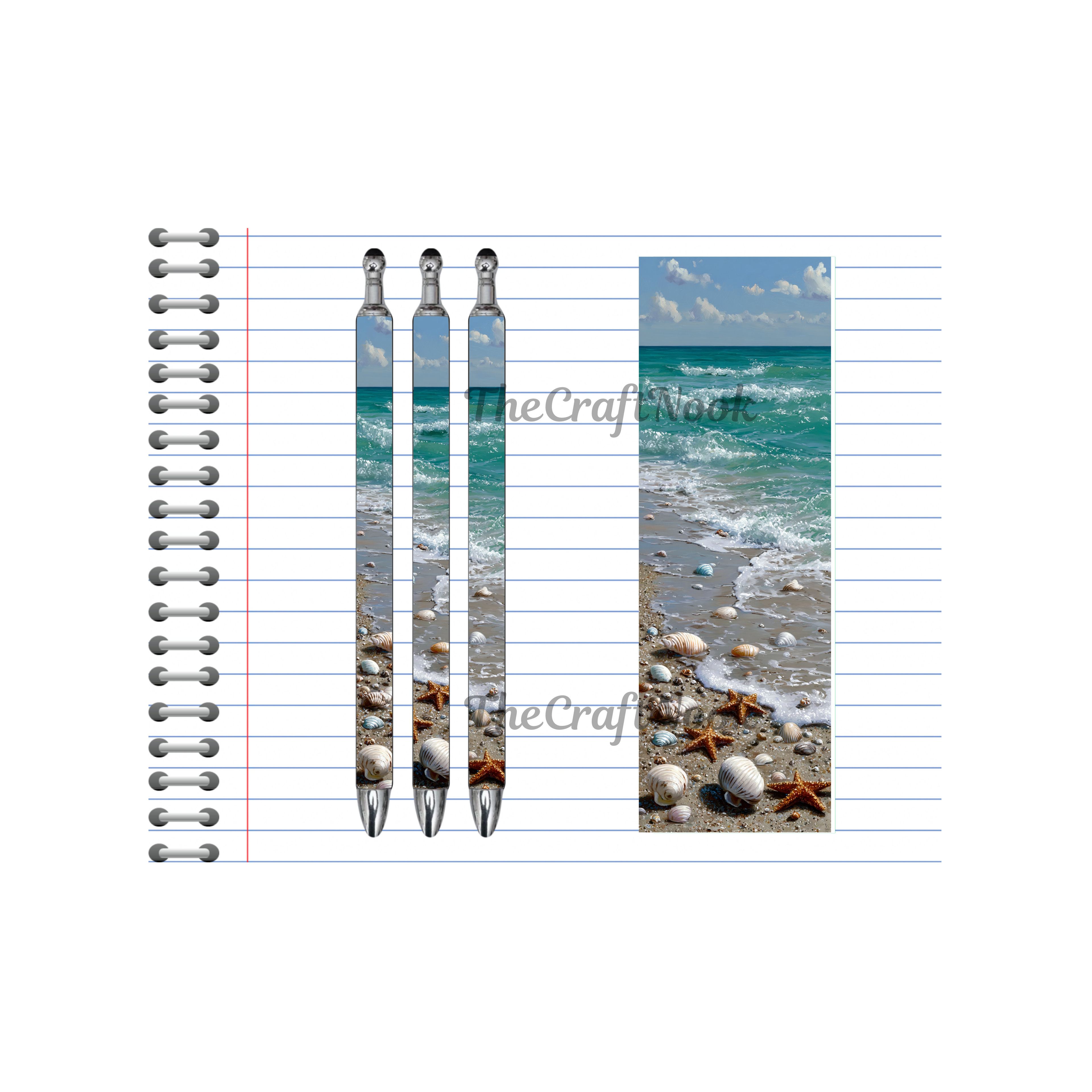 Refillable Pens, Beach Images multiple options and Images available. Beach vibes in every stroke.