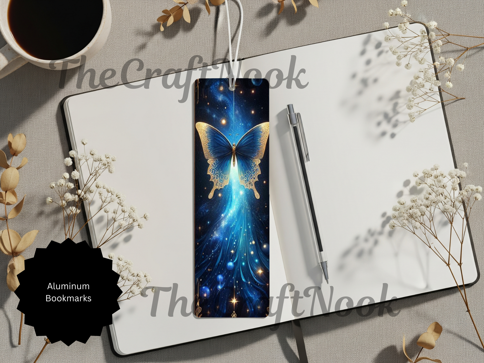 Butterfly Bookmarks - Handcrafted Aluminum Metal with Beads & Glitter