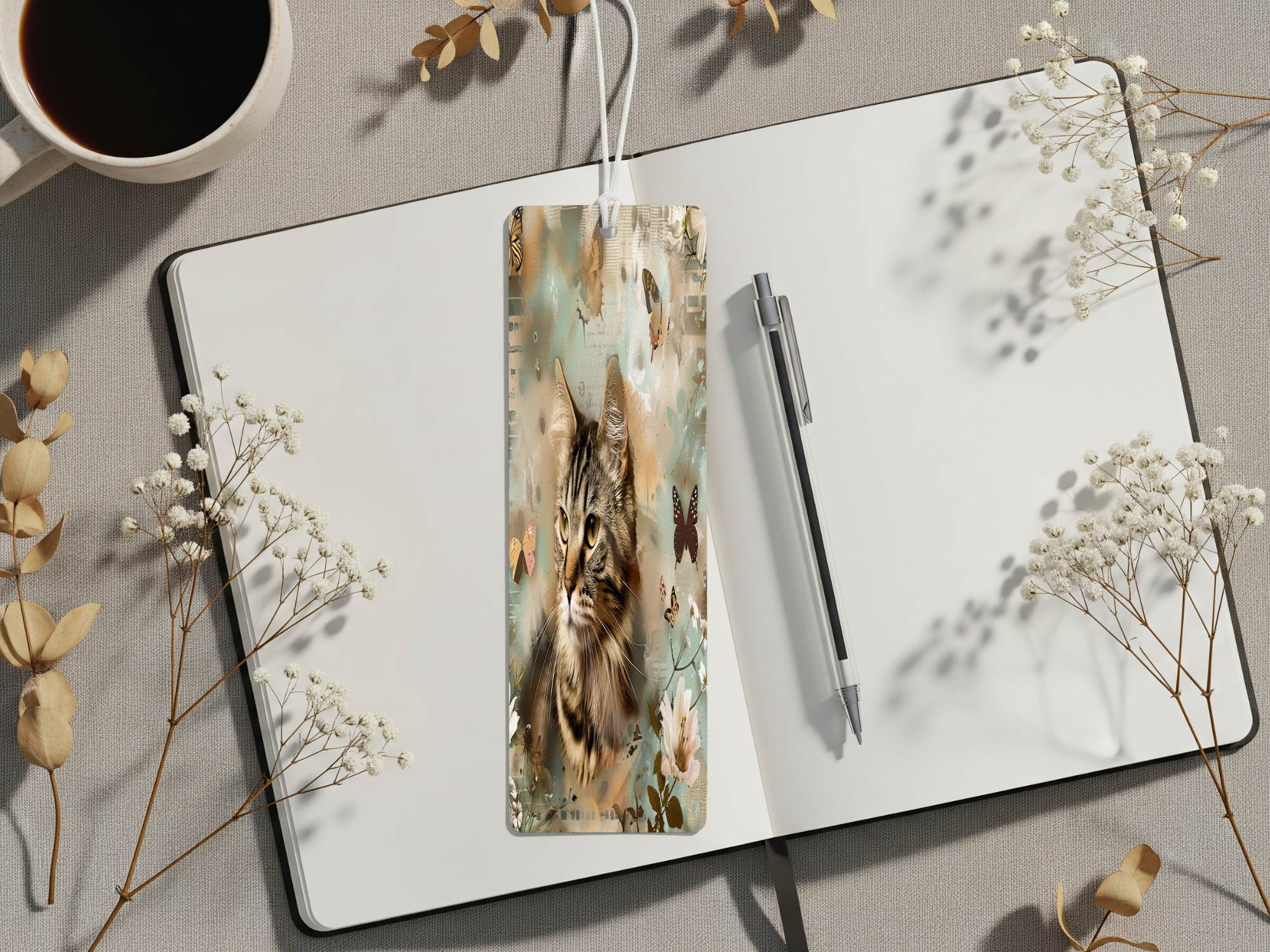 Aluminum Metal Bookmarks, Cat Images. A purr‑fect pause in your story