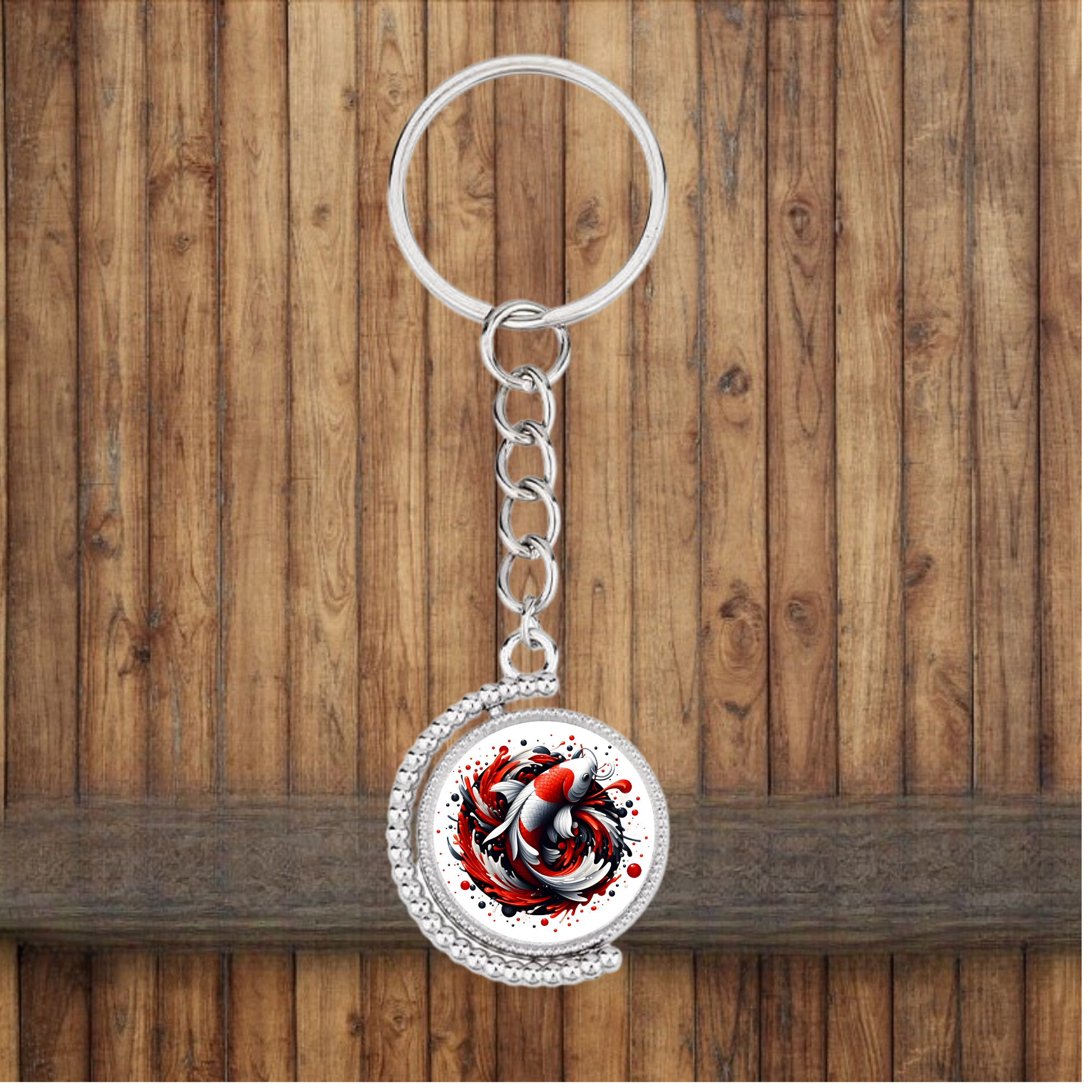 Bezel Koi Fish Keychain
