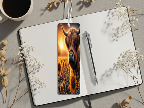Aluminum Metal Bookmarks, Highland Cow Images For readers who prefer their page‑holders with bangs and horns