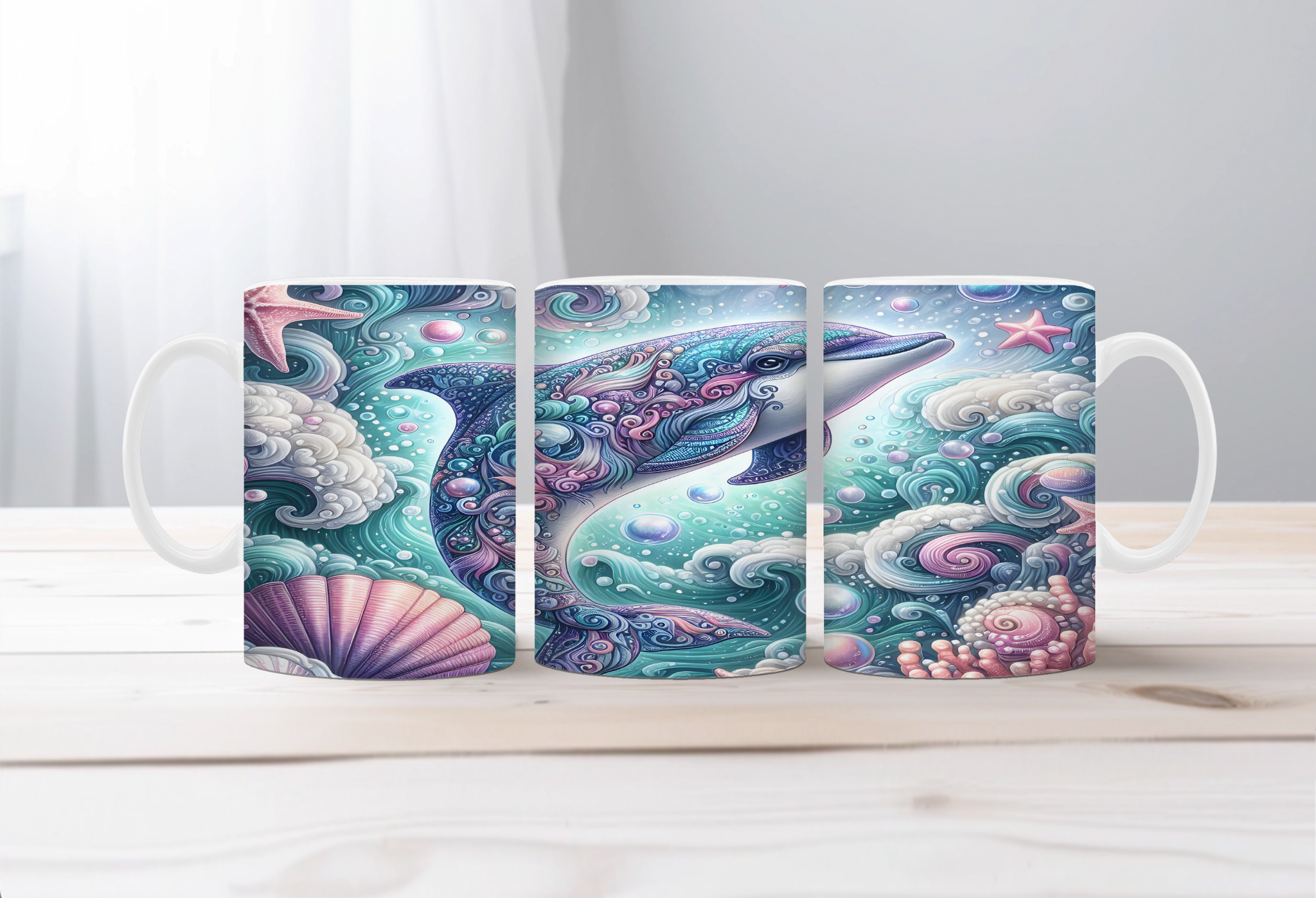 Flippin’ Cute Morning Mug, Dolphin coffee Mugs. Two sizes to choose from.