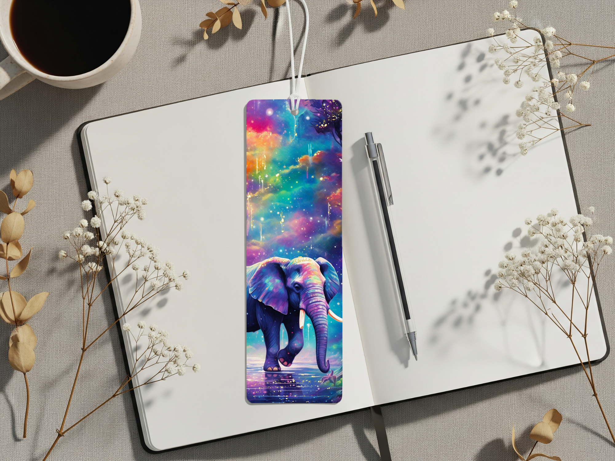 Aluminum Metal Bookmarks, Elephant Images