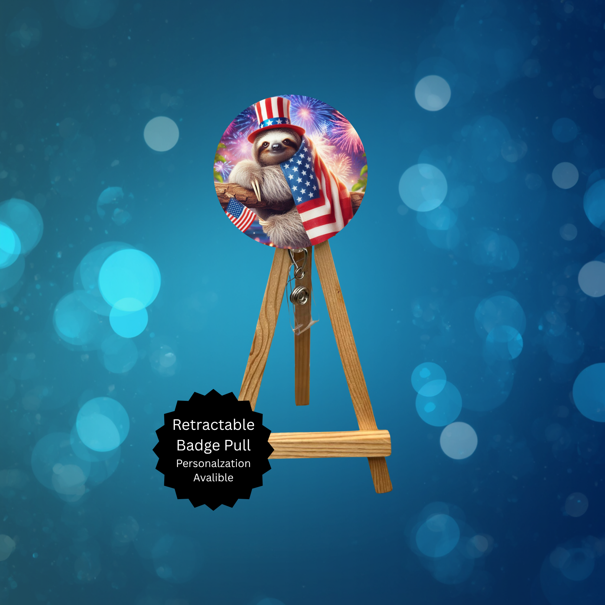 4th of July badge Pull