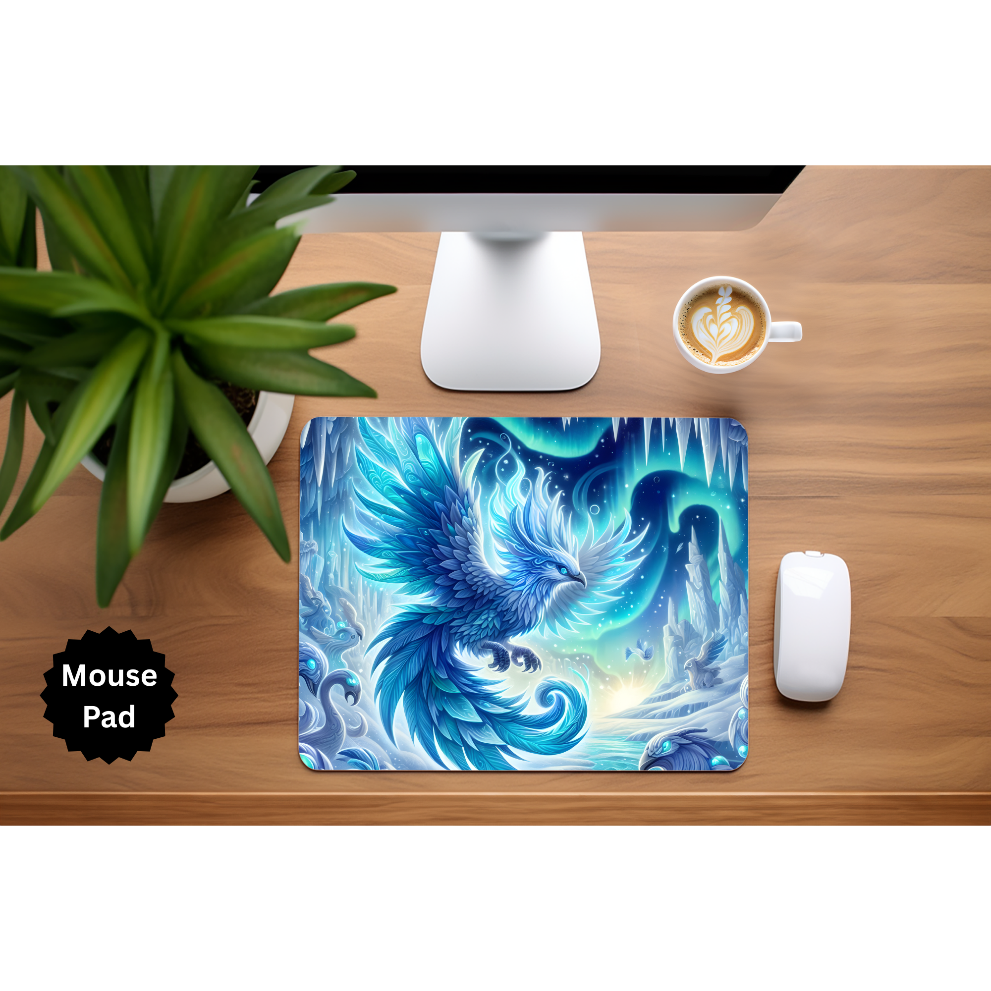 Phoenix Mouse Pad - Mythical Fire Bird Desk Accessory