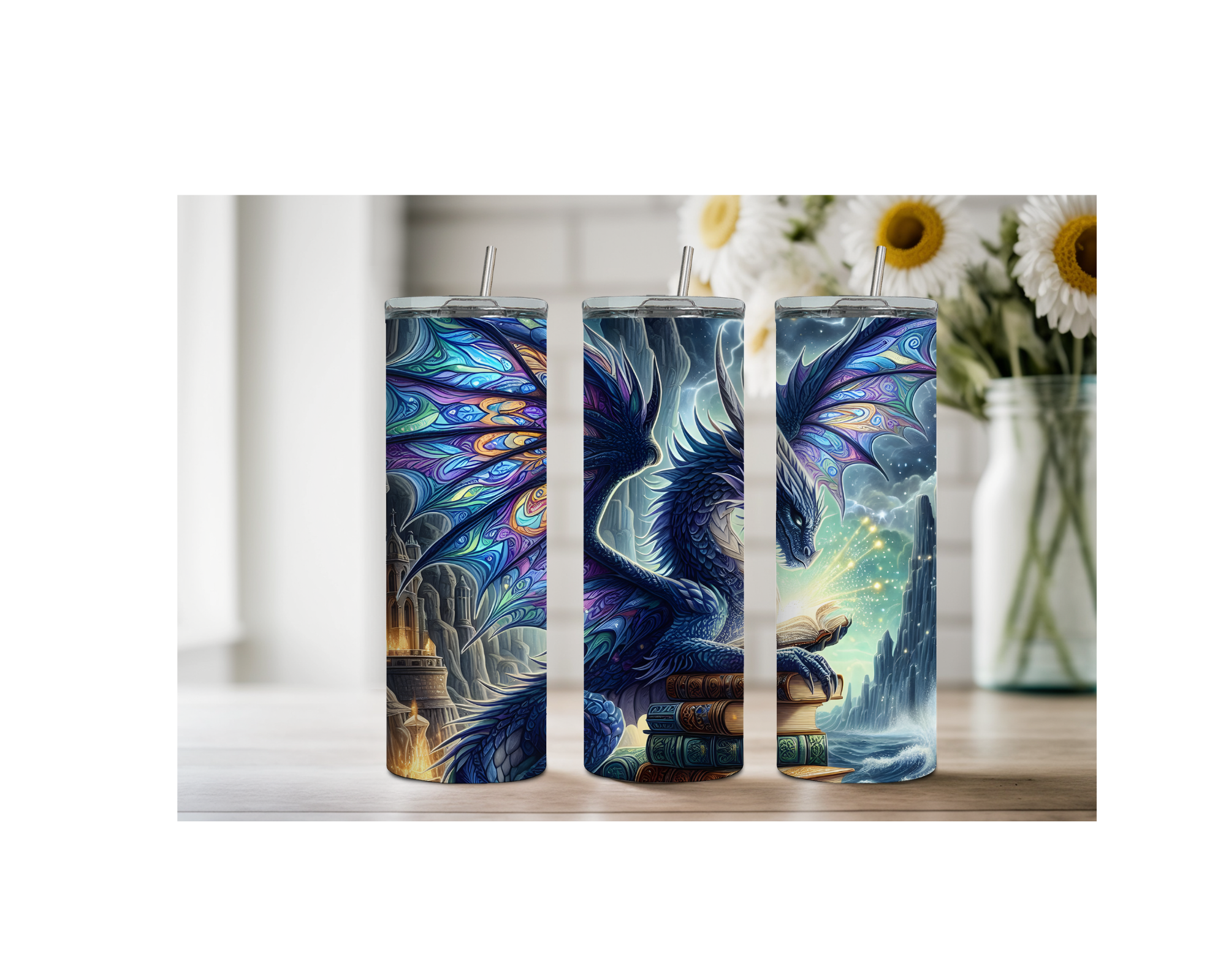 Mystic Scales Dragon Stainless Tumbler. Multiple Sizes and Images Available.