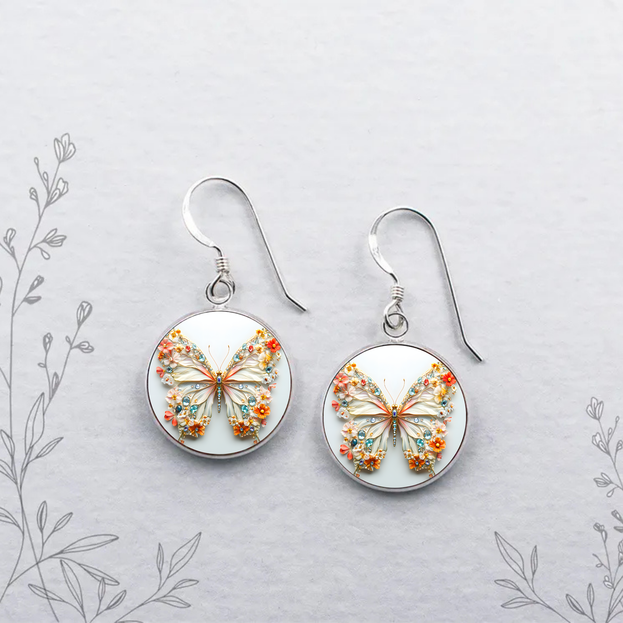 Butterfly Stud or Dangle Earrings