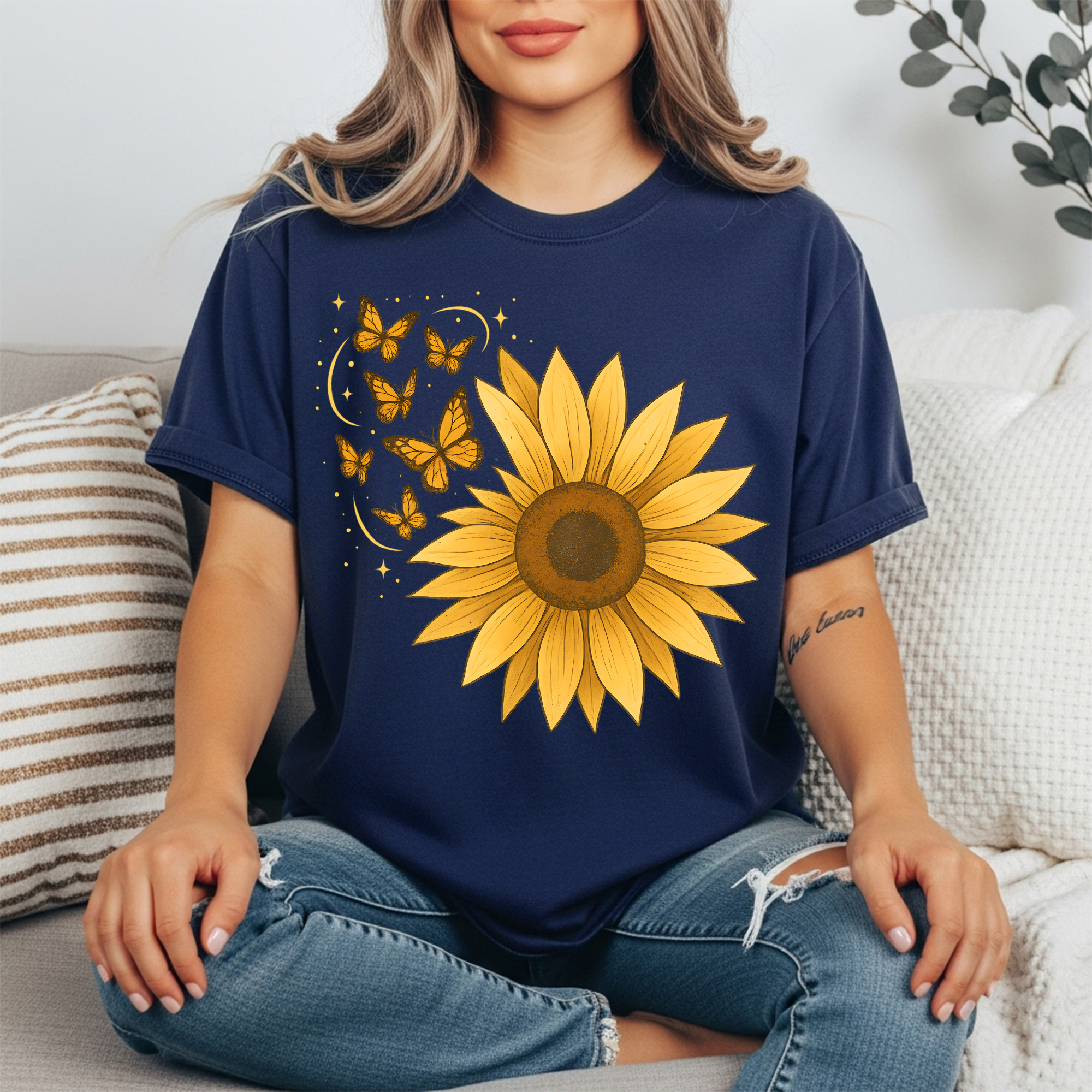 Sunflower Butterflies Tee