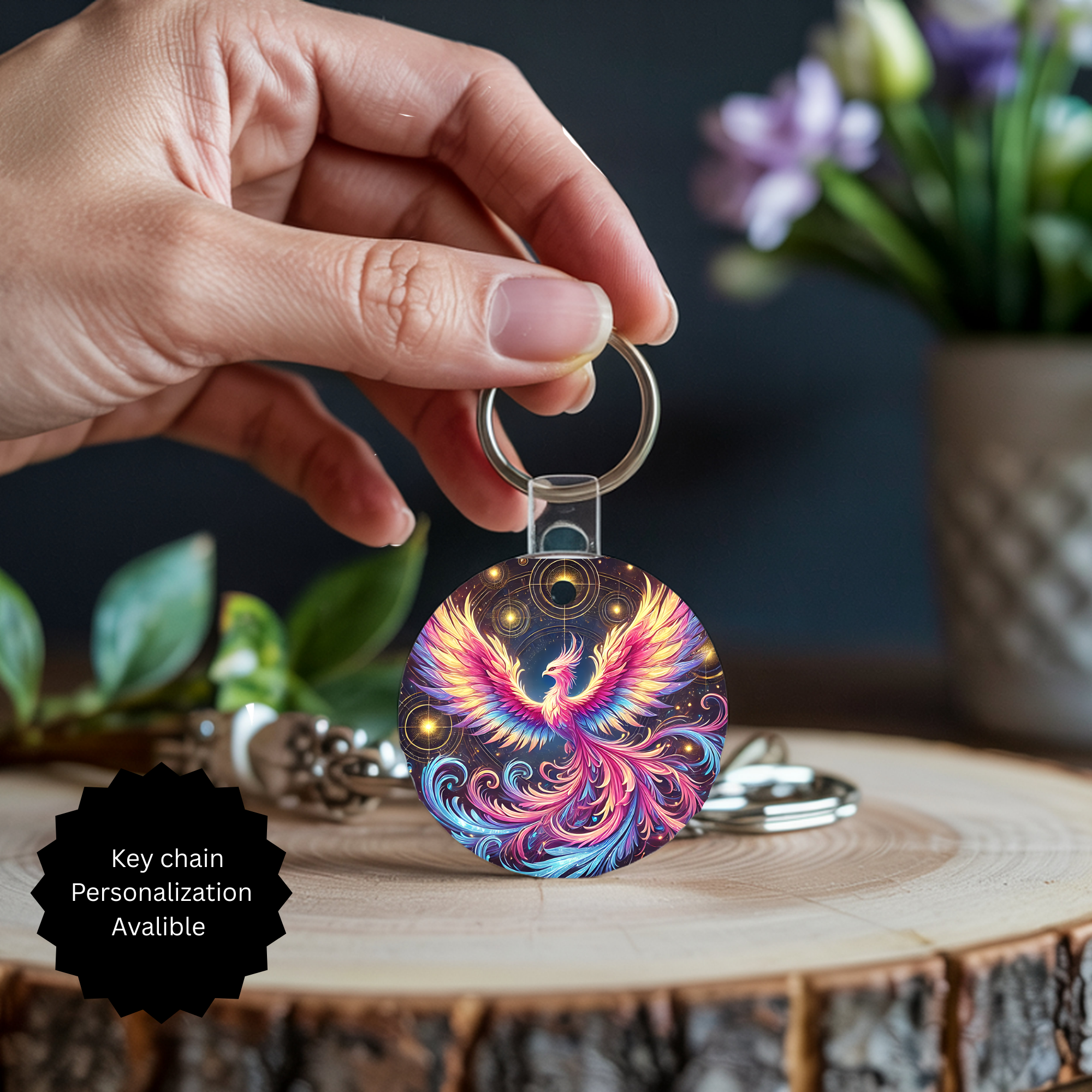 Phoenix Keychain - Mythical Fire Bird Accessory