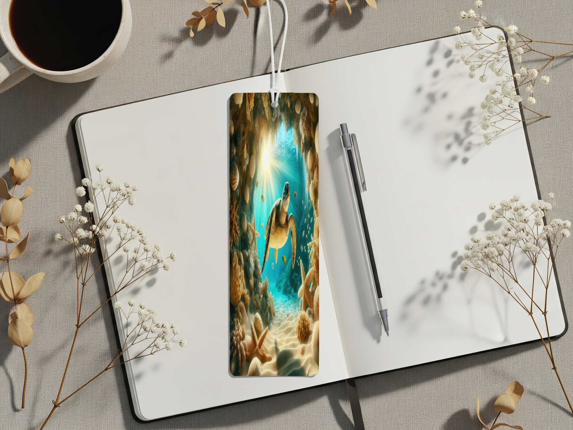 Aluminum Metal Bookmarks, Sea Turtle Images Bring a splash of the sea to every page