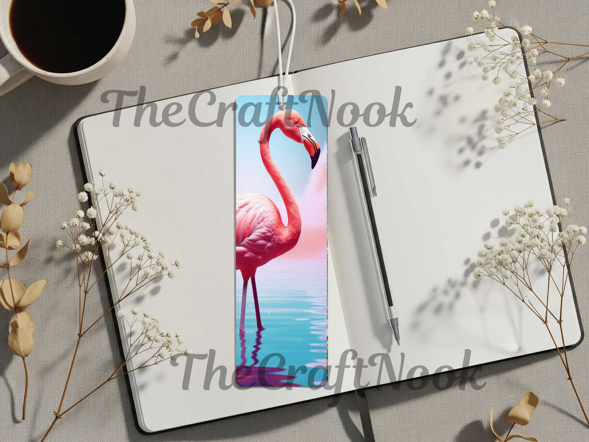 Tropical Whimsy Flamingo Aluminum Metal Bookmarks
