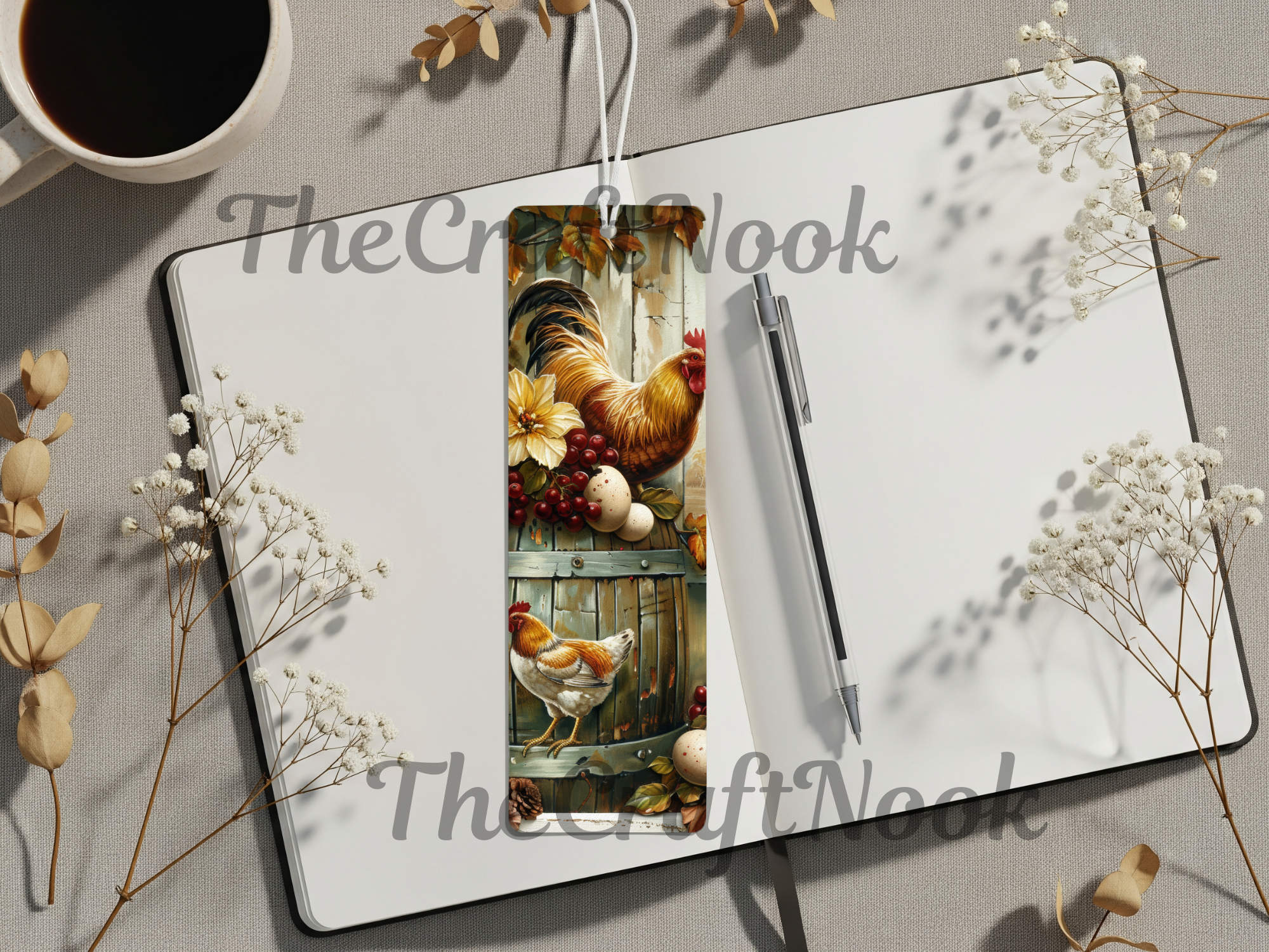 Aluminum Metal Bookmarks, Chicken Images