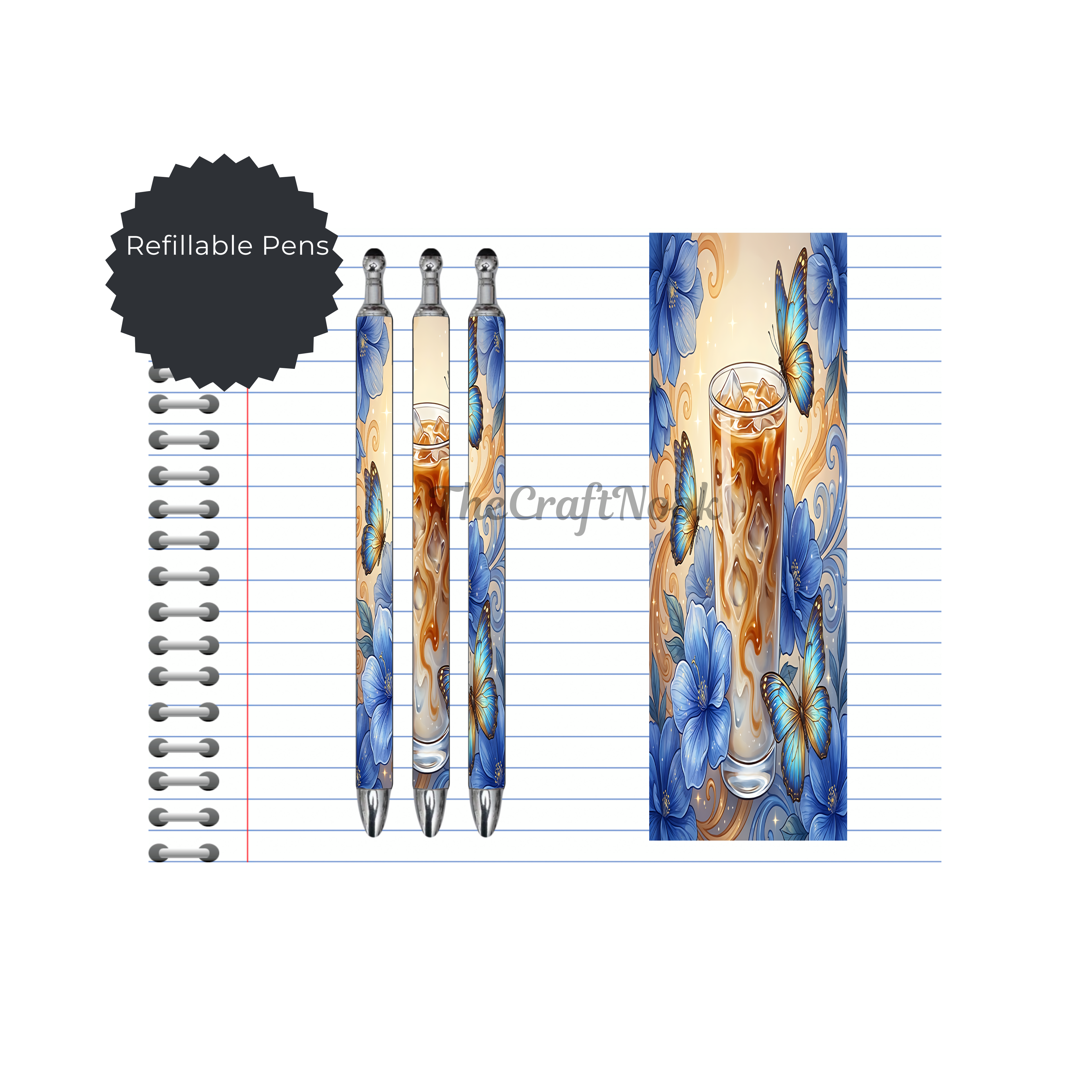 Caffeine & Creativity Refillable Pens, multiple options and Images available.