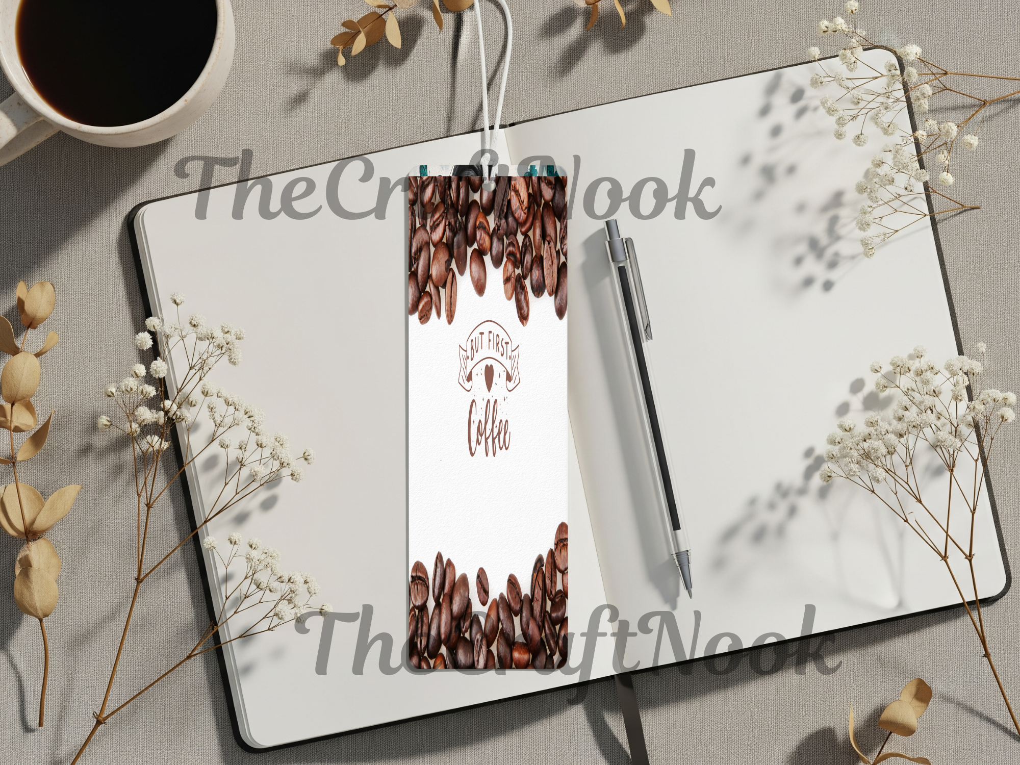 Caffeine & Chapters Bookmark. Aluminum Metal Bookmarks