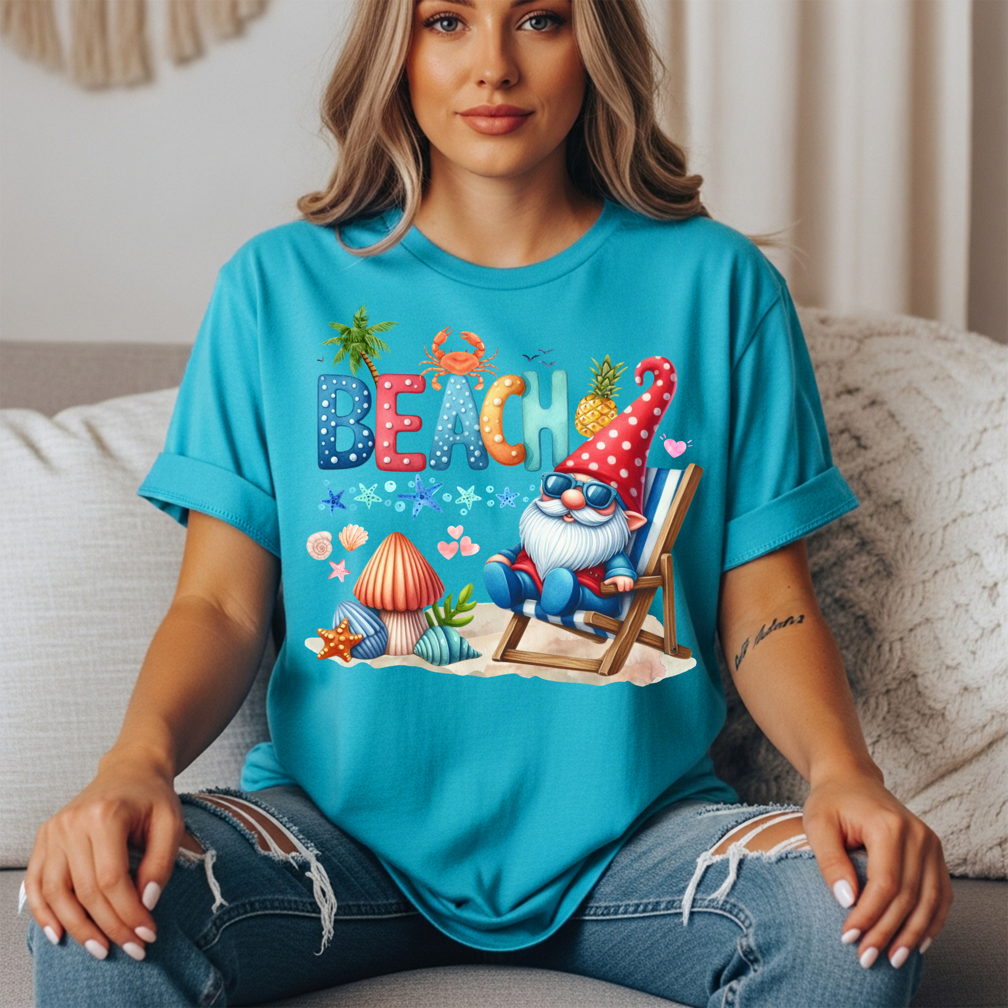 Beach Gnome Tee – Soft Unisex Graphic Tee