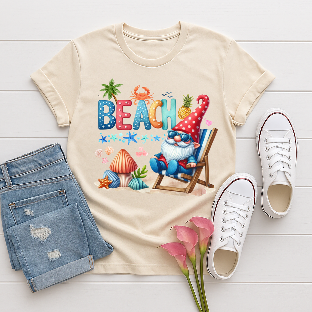 Beach Gnome Tee – Soft Unisex Graphic Tee