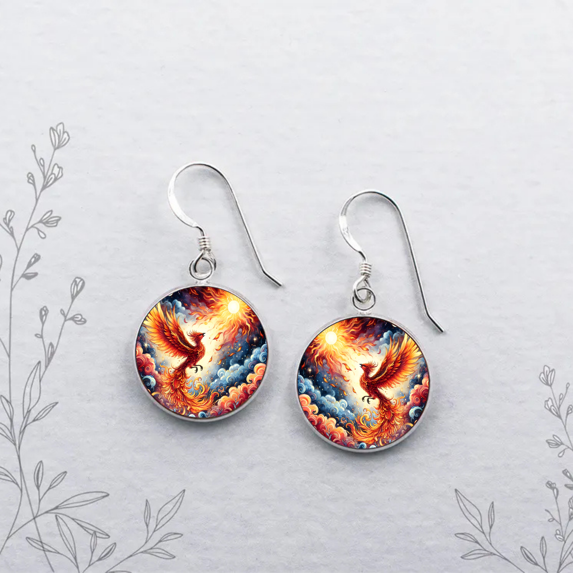 Phoenix Stud or Dangle Earrings