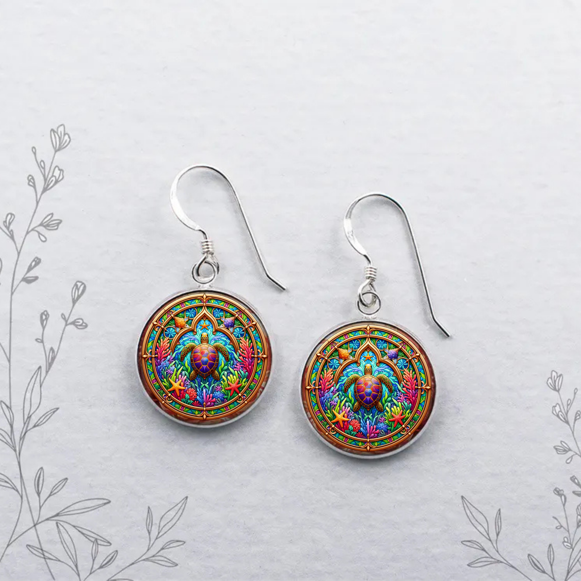 Sea Turtle Stud or Dangle Earrings — Choose Your Style & Design