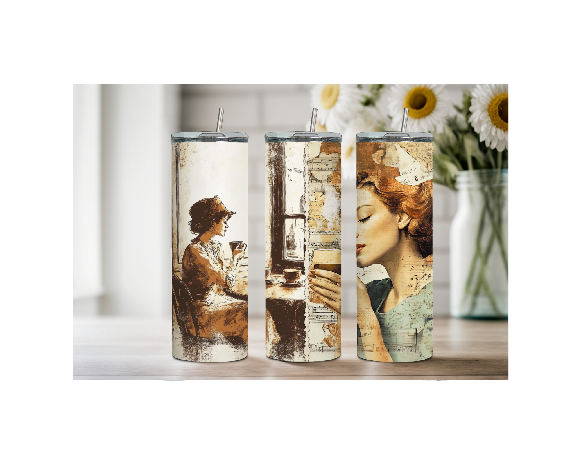 Brew‑tiful Day 20 oz Coffee Tumbler. Stainless-Steel Tumblers. Multiple Sizes and Images Available.
