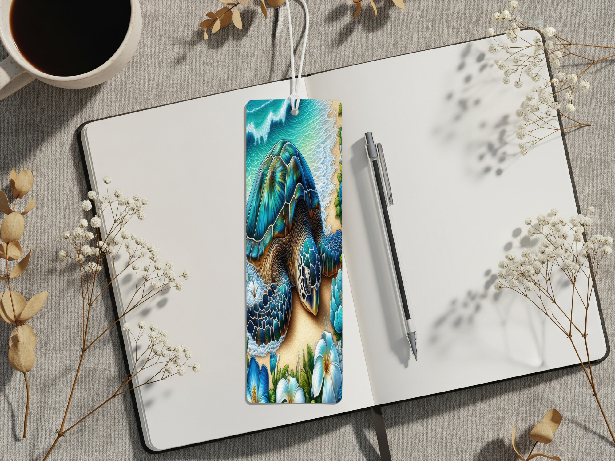 Aluminum Metal Bookmarks, Sea Turtle Images Bring a splash of the sea to every page
