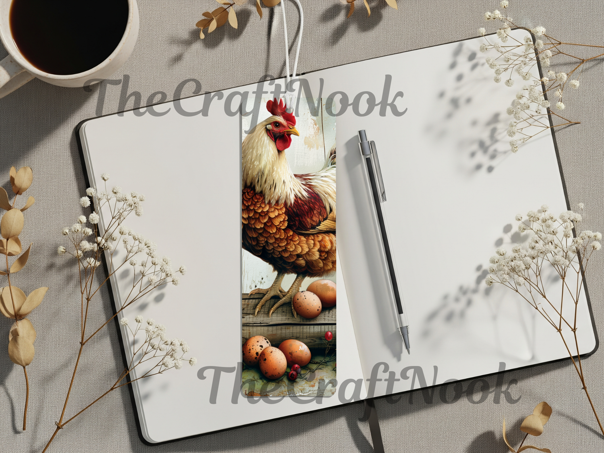 Aluminum Metal Bookmarks, Chicken Images