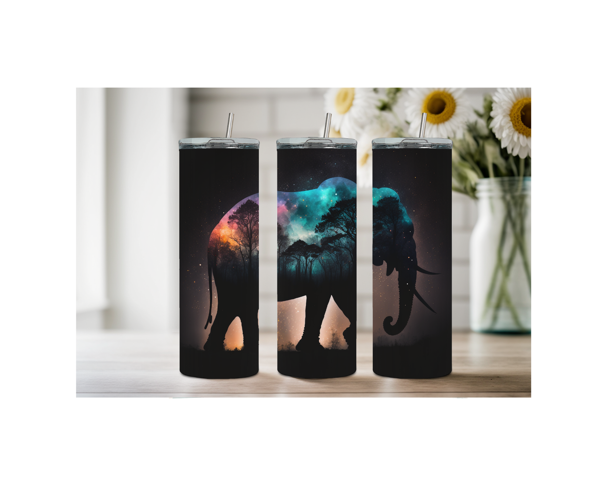 20 ounce Wise & Wonderful Elephant Stainless Tumbler. Multiple Sizes and Images Available.