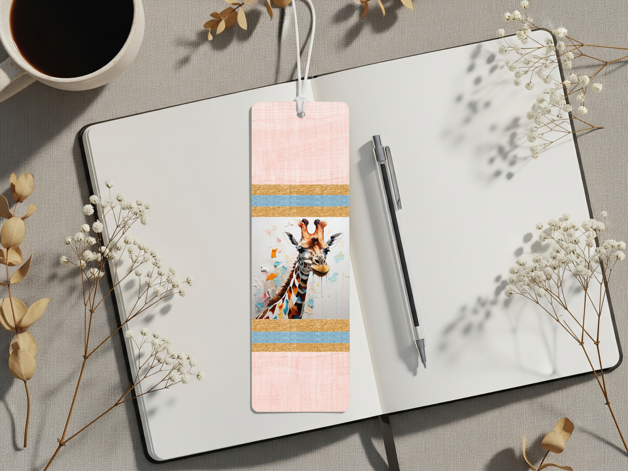 Stand tall in your reading adventures, Aluminum Metal Bookmarks, Giraffe Images