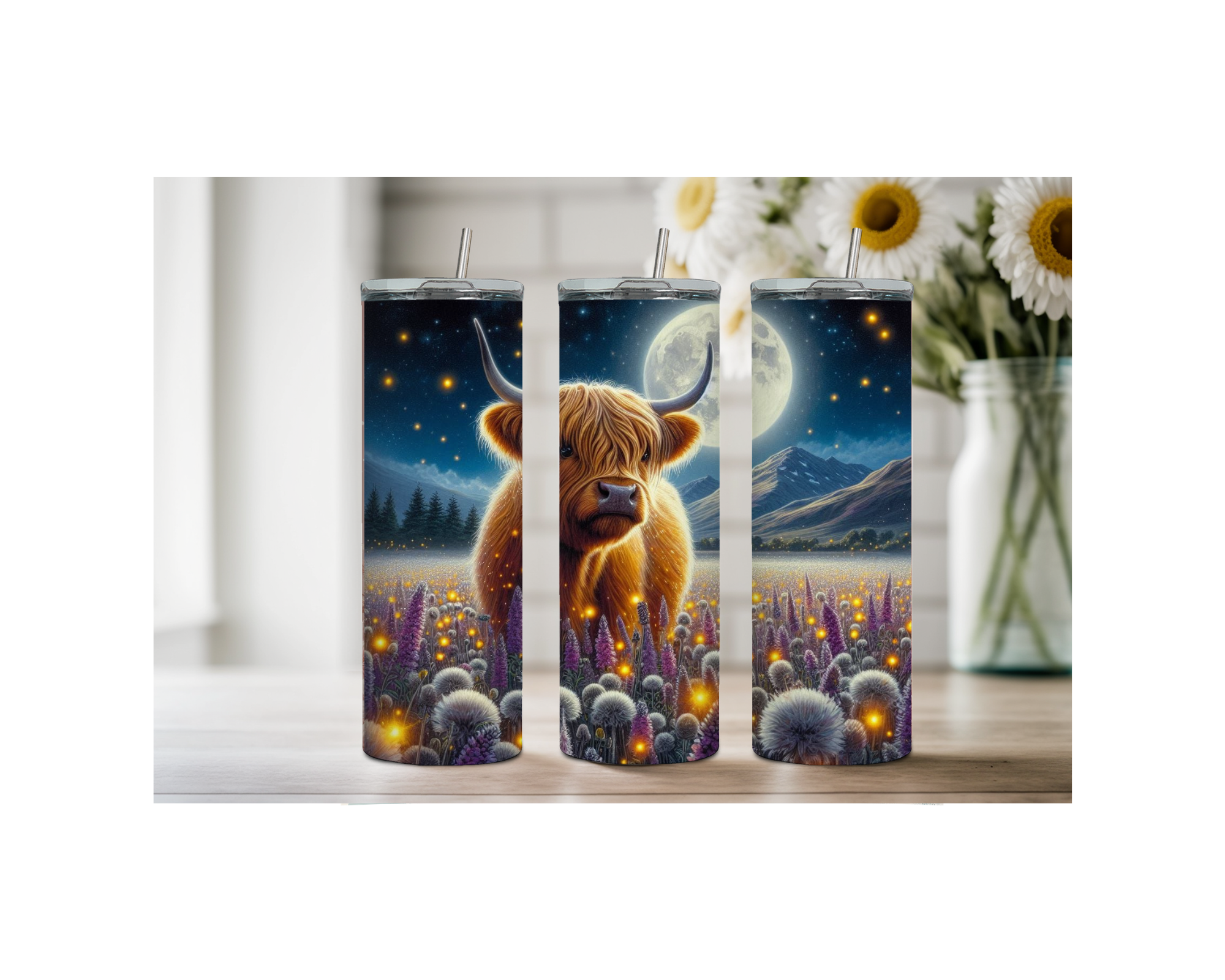 20 oz Highland Cutie Country Stainless Steel Tumbler. Multiple Images Available.