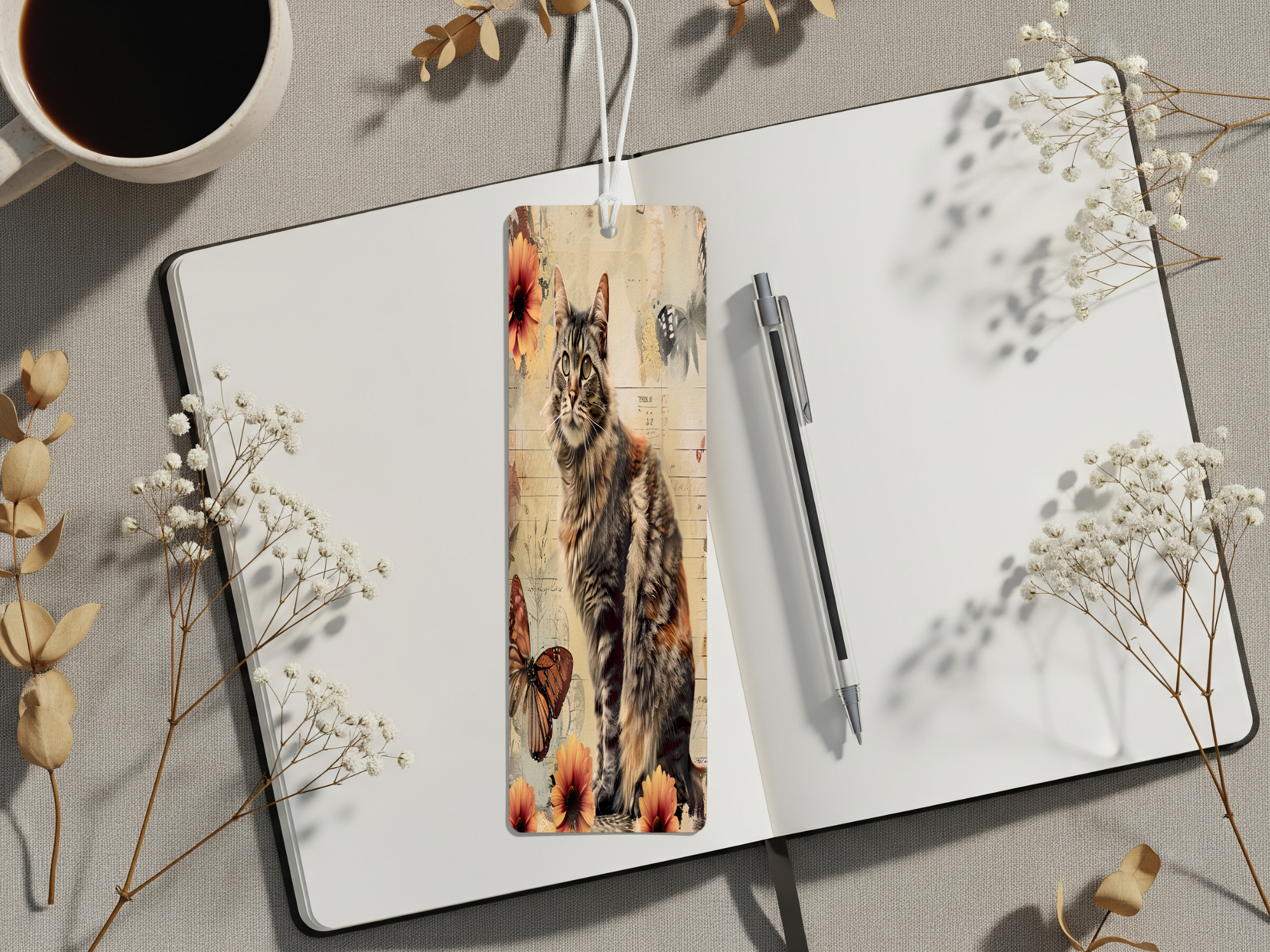 Aluminum Metal Bookmarks, Cat Images. A purr‑fect pause in your story