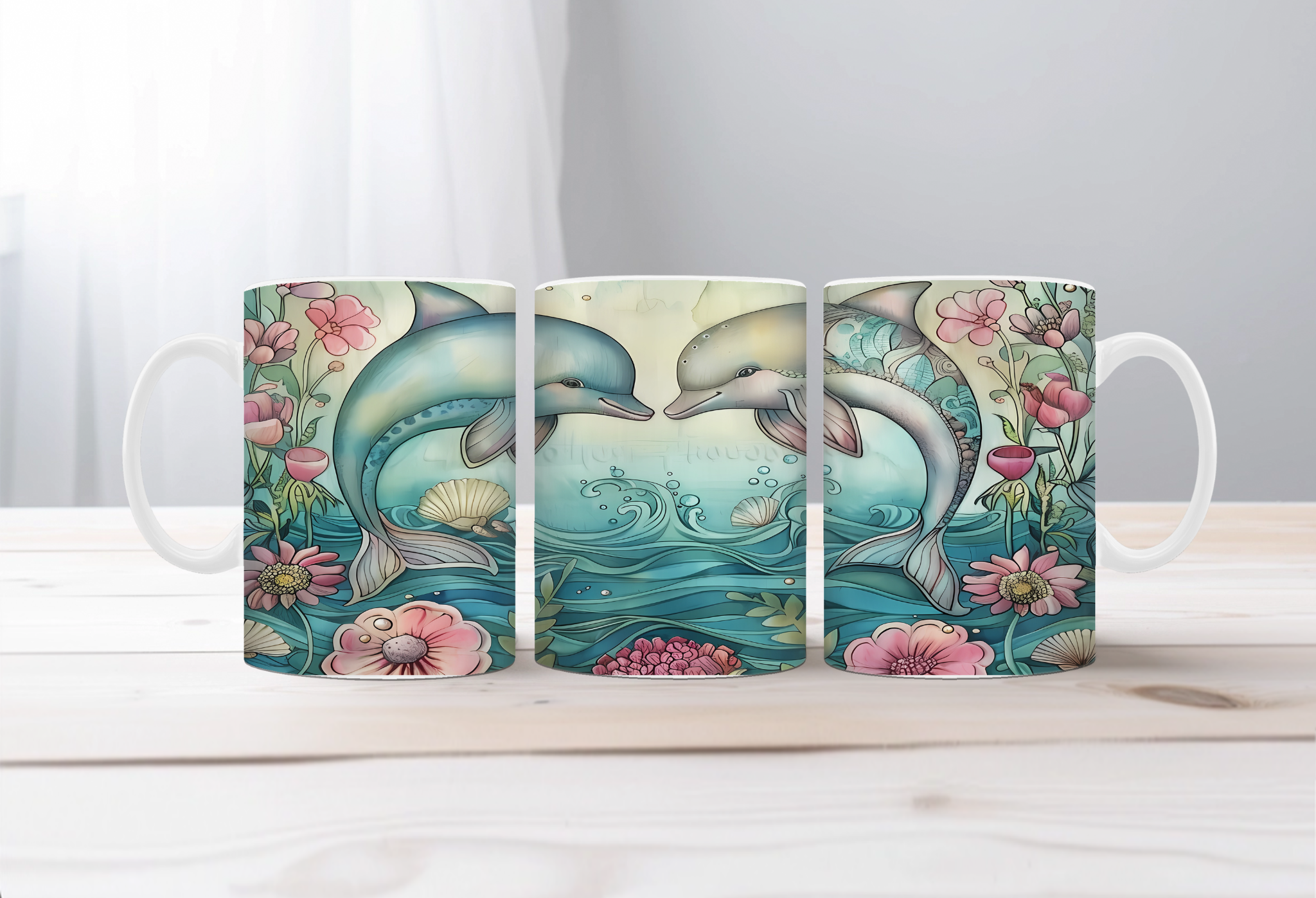 Flippin’ Cute Morning Mug, Dolphin coffee Mugs. Two sizes to choose from.