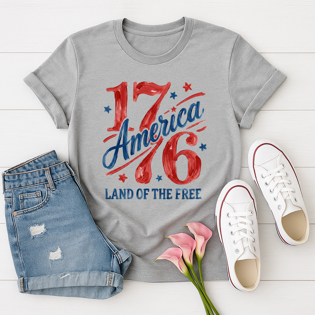 Land of the Free Graphic Tee | Patriotic American Pride Shirt